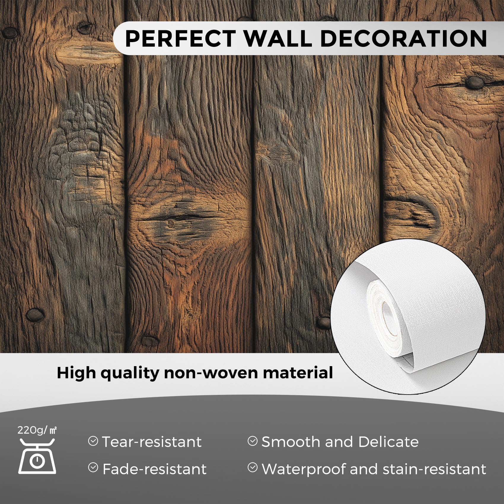 Generisch Fototapete Holzmaserung Tapete 350 x 256 cm, Tapete Rustikale Holzplanke Vliestapete Wallpaper Wandtapete für Wohnzimmer Schlafzimmer Sanierung Wandbilder Wanddeko D&O186