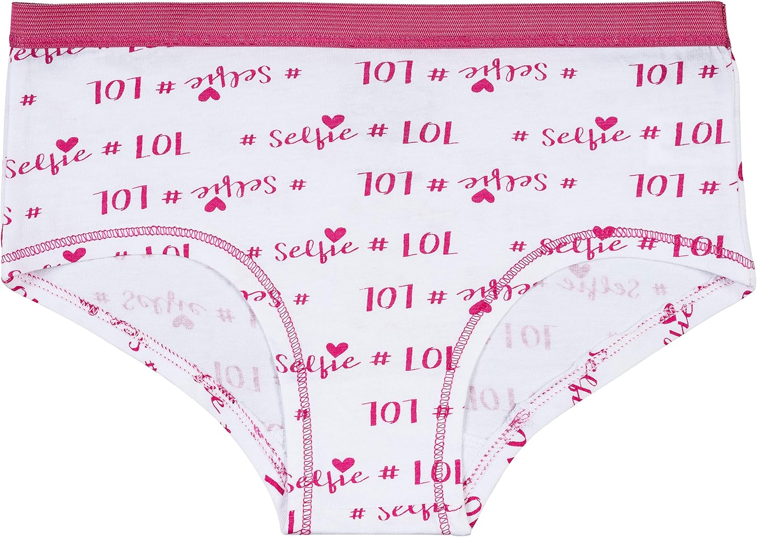 Trimfit Girls 100% Cotton Colorful Boyshorts Panties Tagless Underwear (Pack of 10), Emojis/Hearts, Medium / 6-8 - Image 3