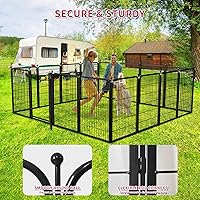 Vista 3 de Corralito para perros, 40 pulgadas, 8 paneles, valla para perros con puerta extra ancha, corral para mascotas anti-tropiezos, corral para perros a