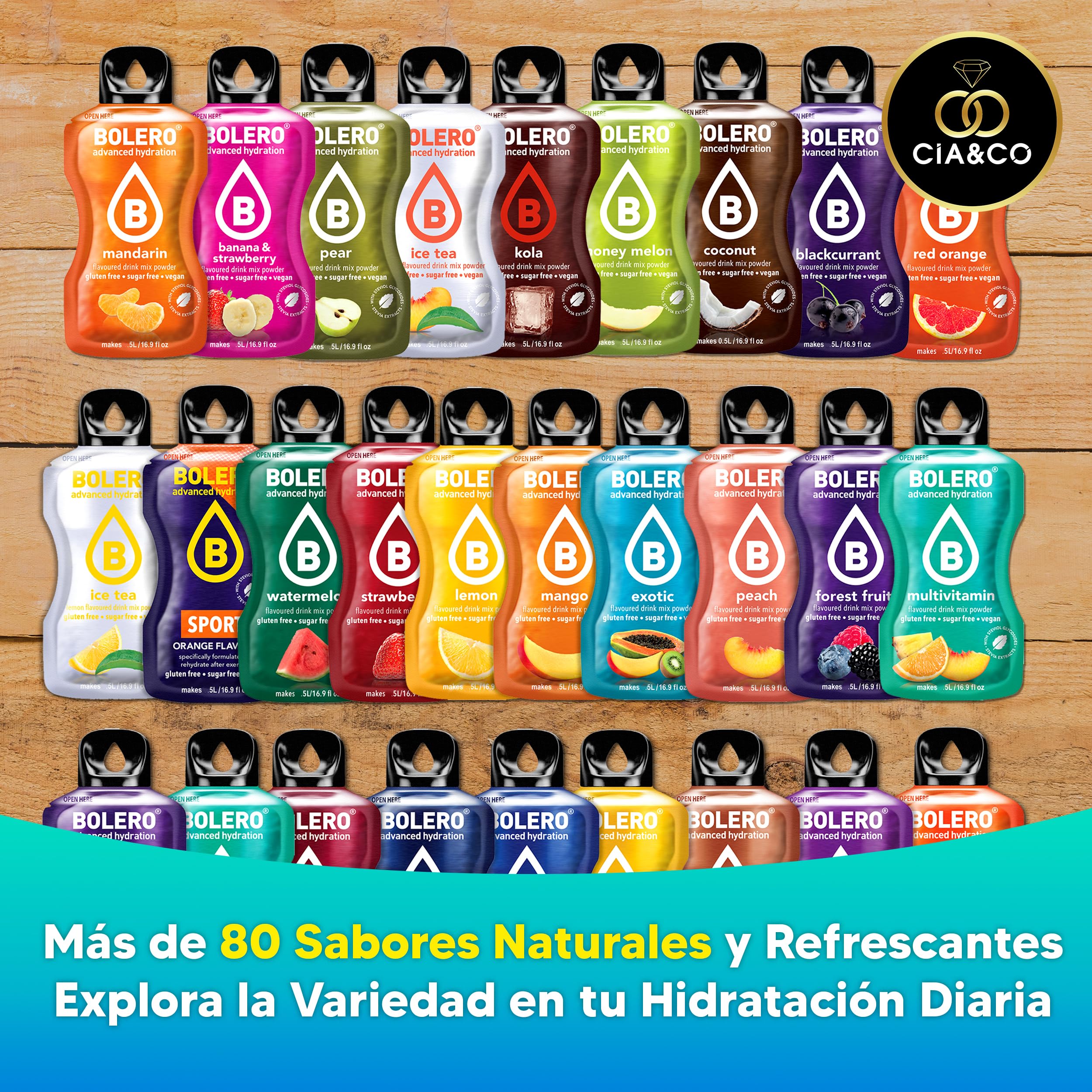 24 x Bebida Bolero COLA Hidratante Sin Azucar (24x9 grs) + 30 Pepitas Saludables para una vida más sana by Cia&Co — view 6