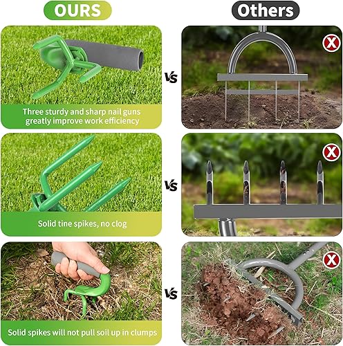 Miniatura 10 de 2 paquetes, cultivador de garras de cultivador de garras, afloja las garras, afloja el agarrador manualmente, herramienta de desbrozadora de jardín