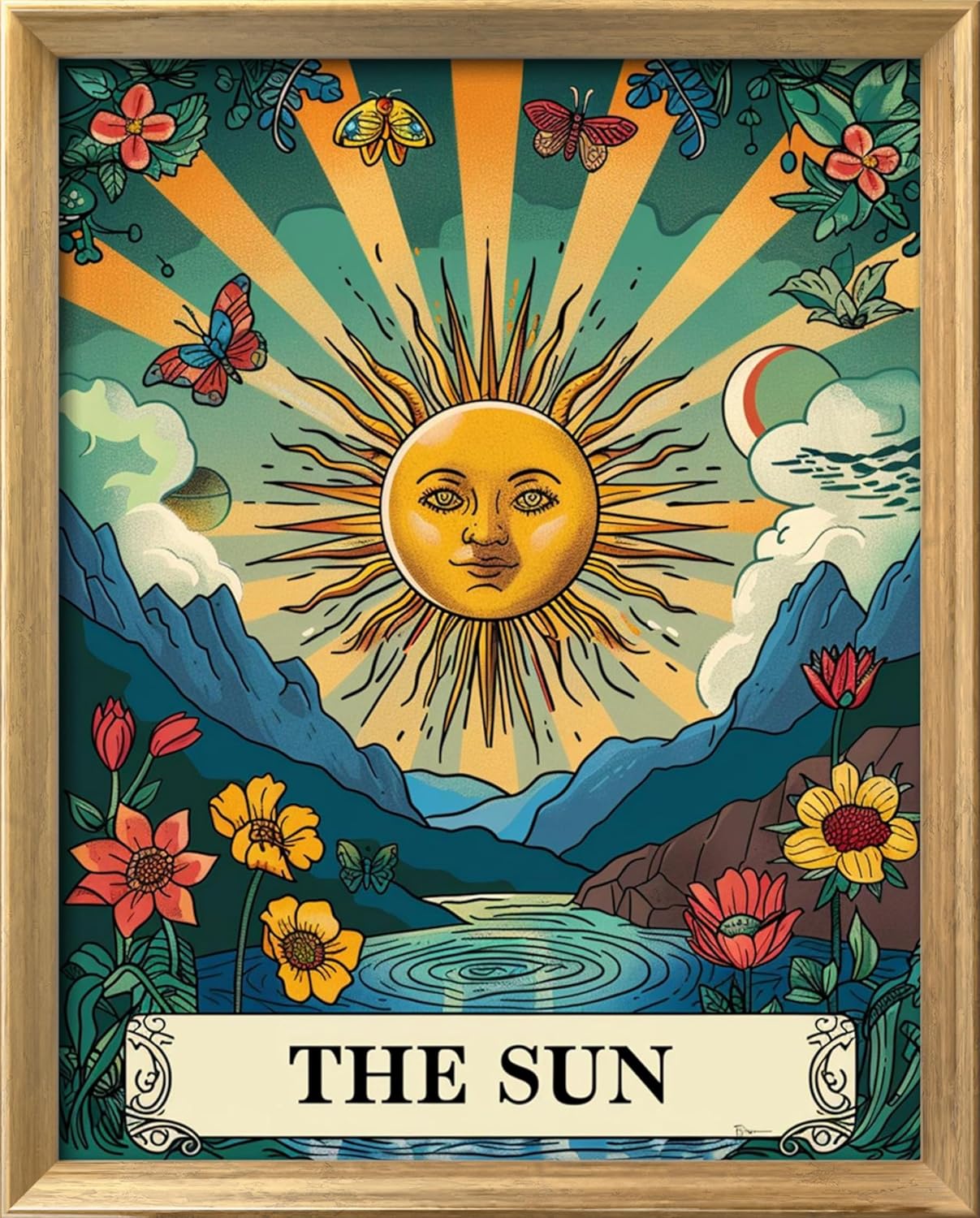 Leczany Cross Stitch Patterns Stamped Kit for Beginners | Embroidery Supplies DIY Craft Kit Needlepoint for Adults Starter | 11CT, 3 Strands | The Sun 15.8x20.1 inches