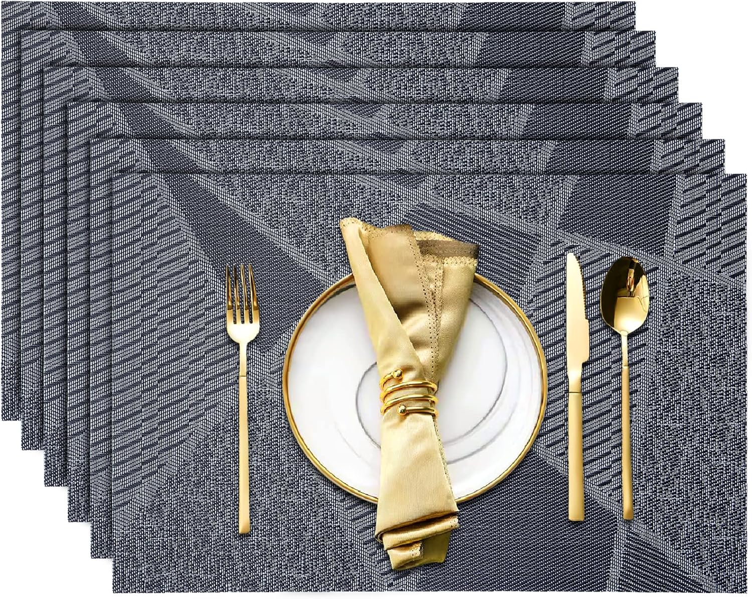 Placemats Set of 6, Table Placemats, Heat Resistant Woven placemats