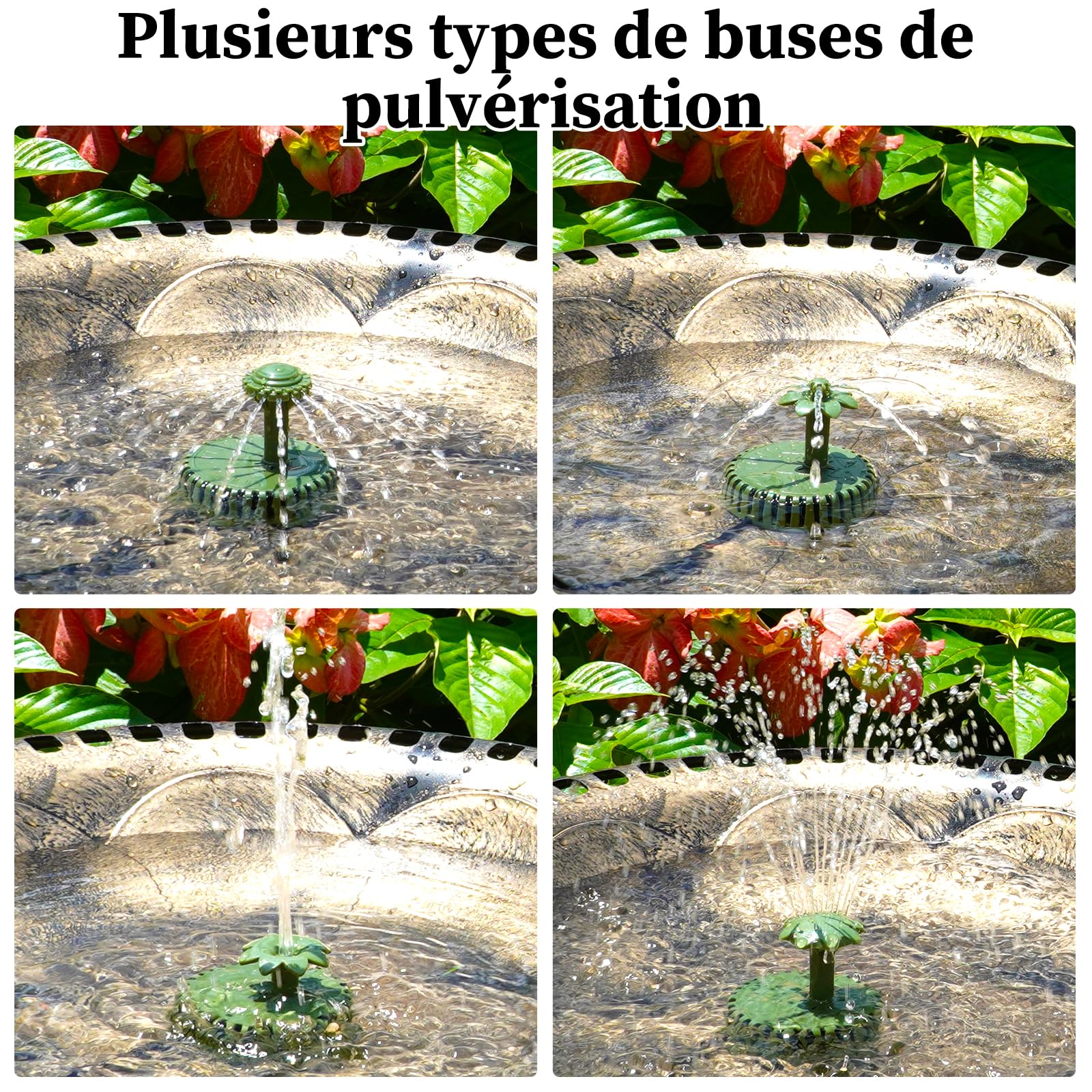 AISITIN Fontaine Solaire 3,5 W | Divers Effets de Pulvérisation, pour Bassin, Étang et Jardin, Câble de 3 m, Vert Foncé