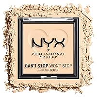 Vista 10 de NYX Professional Makeup Can't Stop Won't Stop - Polvo compacto matificante (claro)