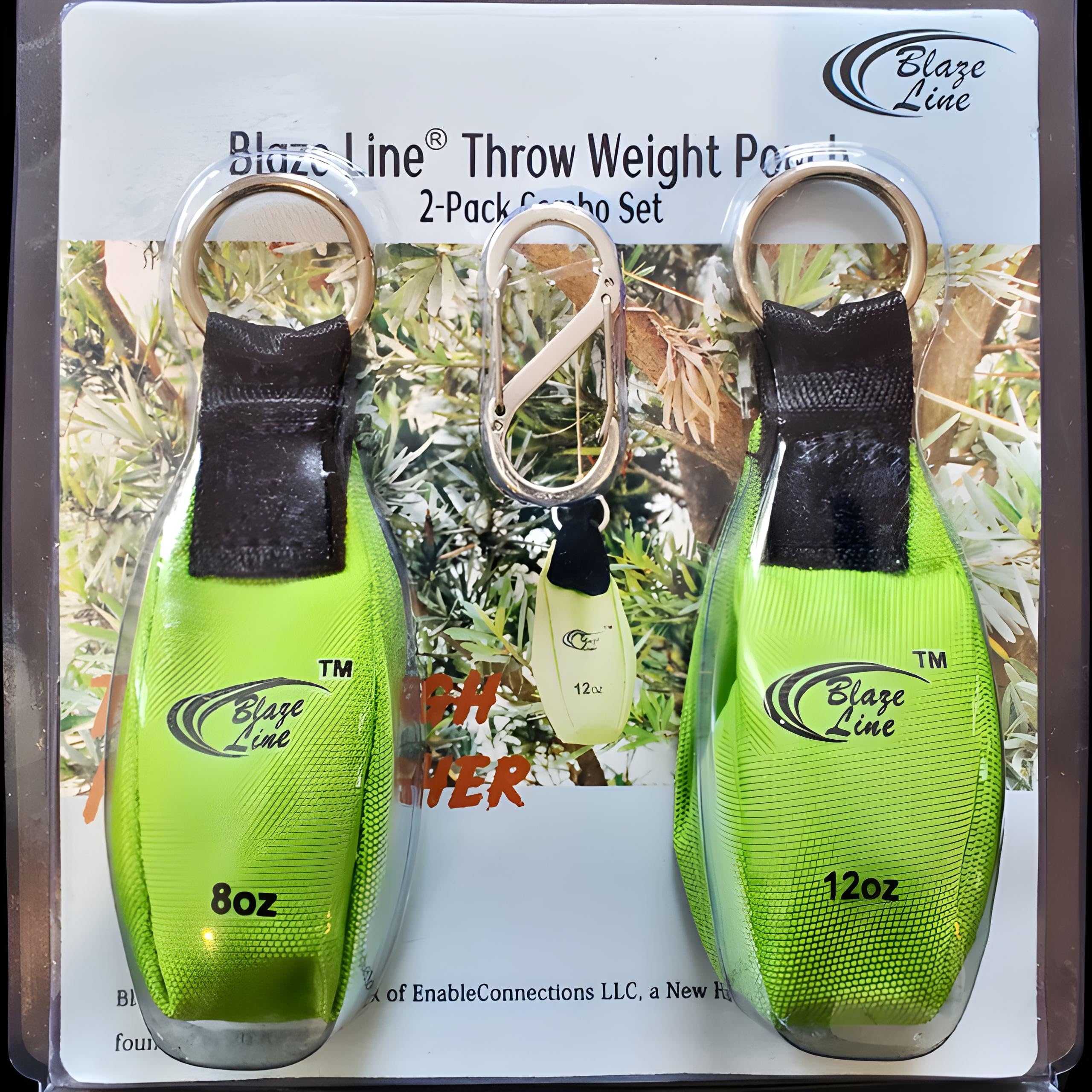 Blaze Line Arborist Throw Weight Pouch Bag 2-Pack Set (8 OZ and 12 OZ)- Outdoor Sports Arborist Tree Climbing Rope Climbing Tree Work Gear (Neon Green)