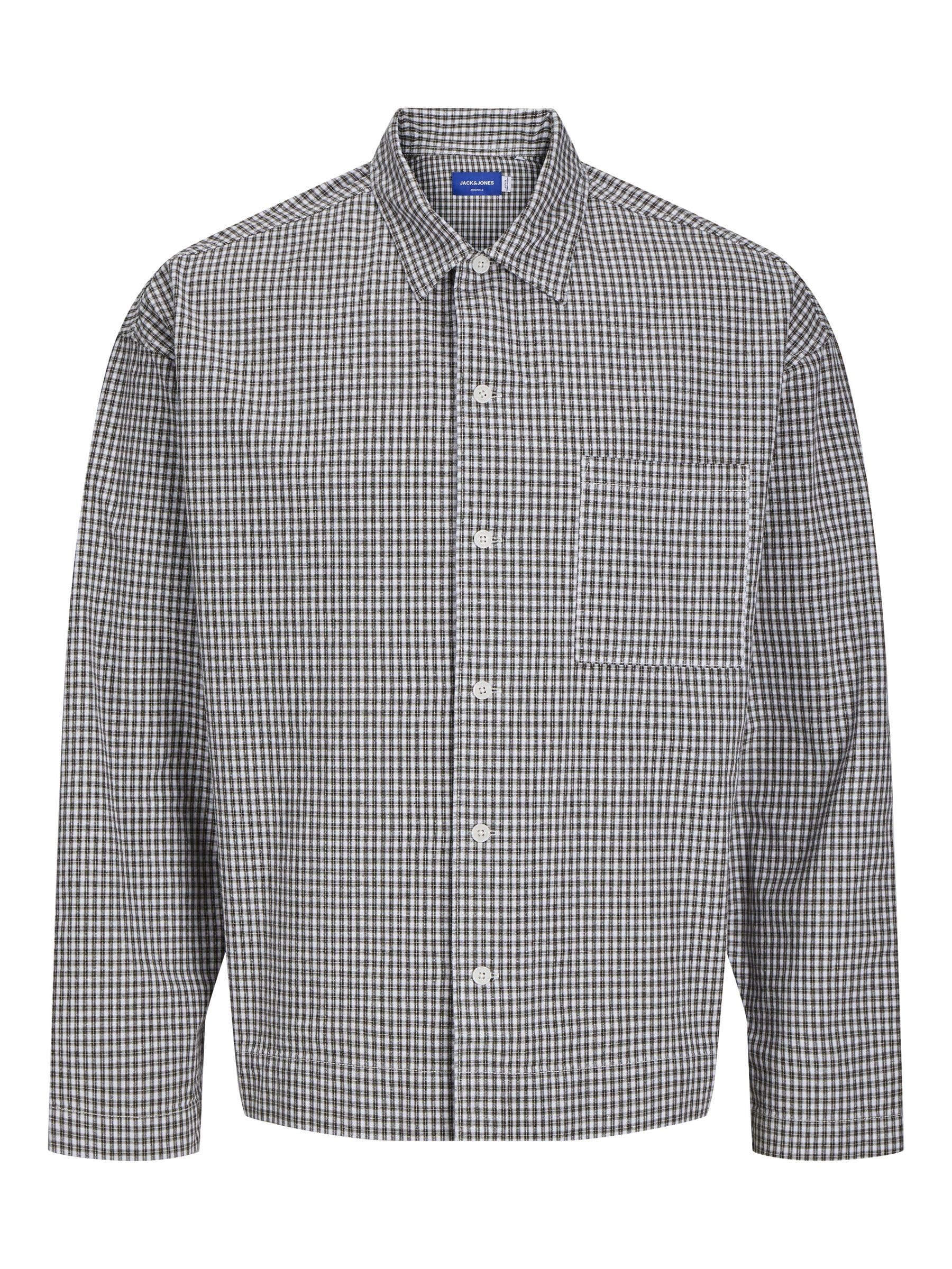 JACK & JONES Male Overshirt Wide Fit Overshirt, Bright White, M