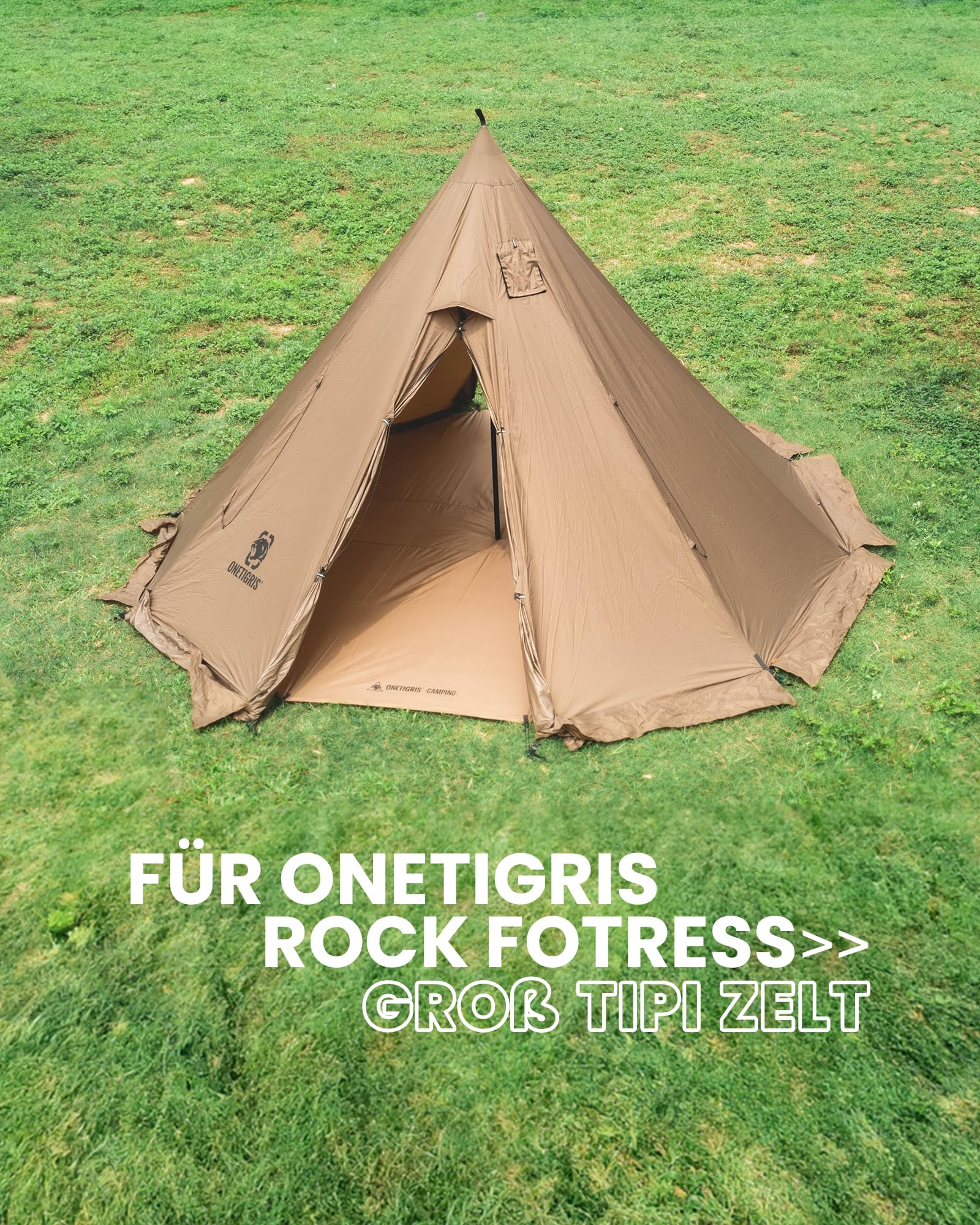 OneTigris Rock Fortress Zeltplane Camping Bodenplane für 6 Personen Mehrzweck Zeltunterlage wasserdicht 5000 mm mit Aufbewahrungstasche für Camping, Wandern und Picknick (Durchmesser 360 cm)