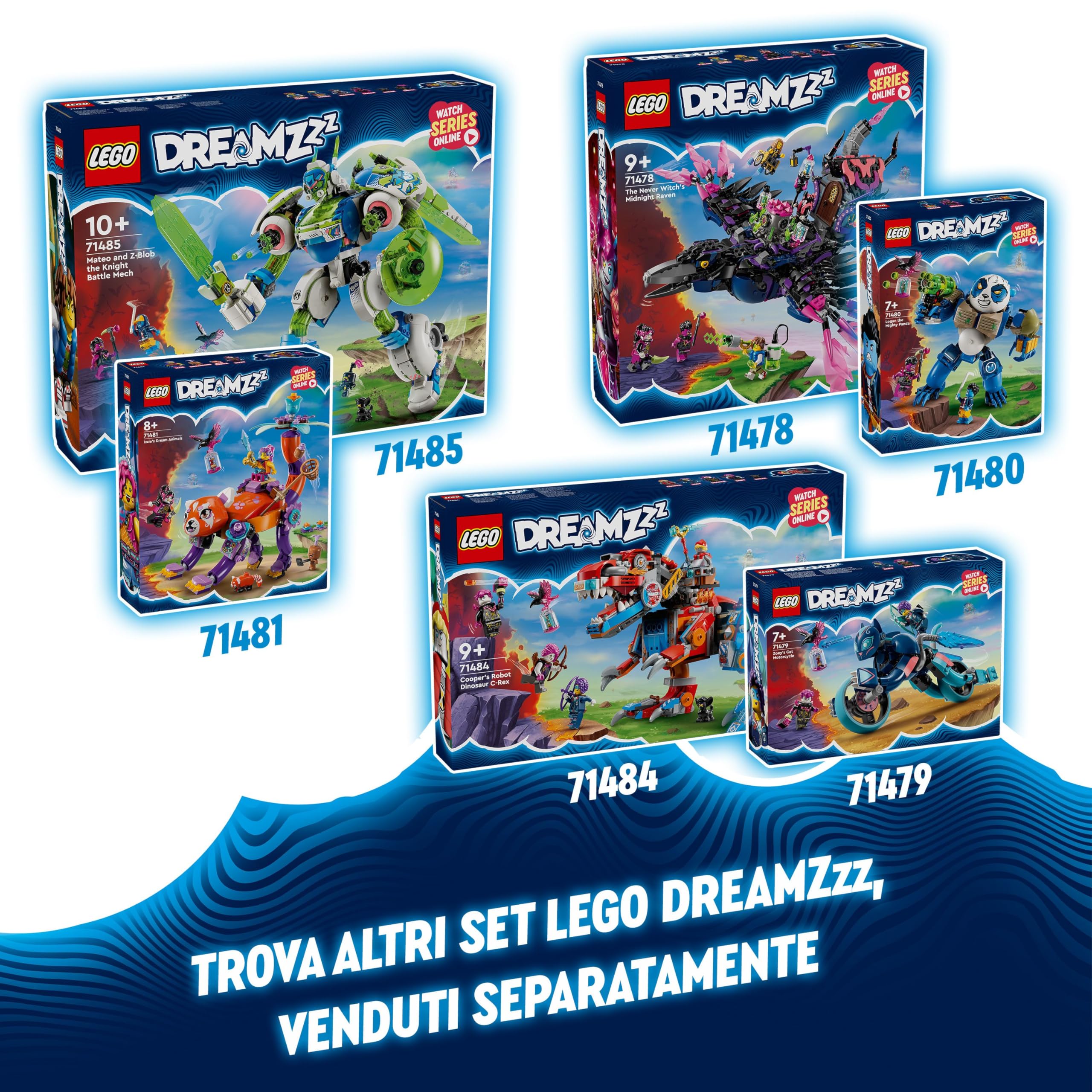 LEGO DREAMZzz 3 in 1 Le Creature da Incubo della Mai-Strega, Set con Minifigure e Animali Giocattolo da Costruire come Lupo e Corvo, Giochi Creativi per Bambine e Bambini da 9 Anni, Idea Regalo 71483