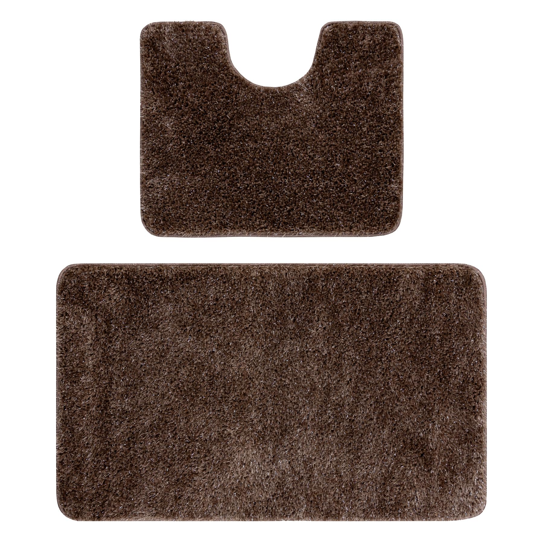 rugsx Set 2 alfombras de baño Synergy, Glamour, Alfombra baño Antideslizante, Suave y Lavable, Beige 60x100 cm