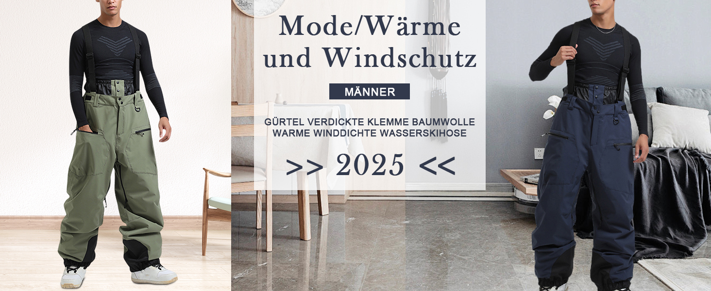 Ansenesna Skihose Damen/Herren - Wasserdicht, Elastisch, Mit Hoher Taille & Gummibund