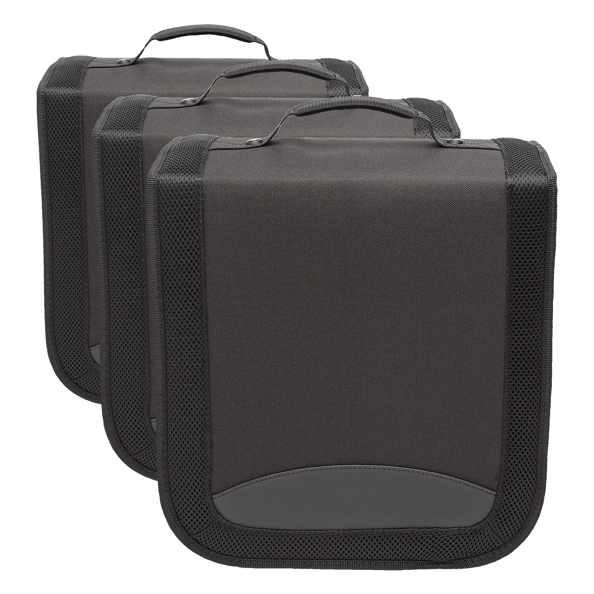 Amazon Basics Polyester CD/DVD Portable Storage Binder,400-capacity,Black,(Pack of 3)