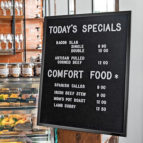 Miniatura 7 de Tablero de letras grande negro de 24 x 30 pulgadas, tablero de menú de fieltro grande, tablero de letras de fieltro grande, tablero de menú grande,