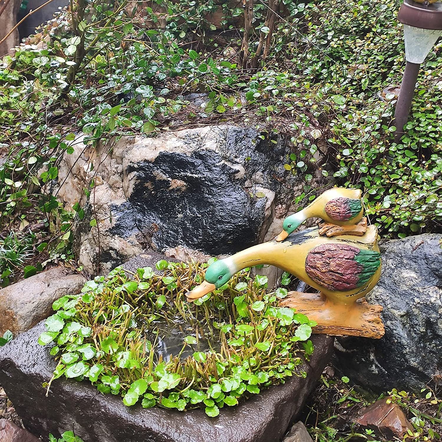 Dekoracje Ogrodowe Z Żywicy, Słodka Figurka Matki Kaczki Z Kaczątkami, Figurki Z Żywicy Do Dekoracji Ogrodu, Figurka Ogrodowa, Ozdoba Na Patio