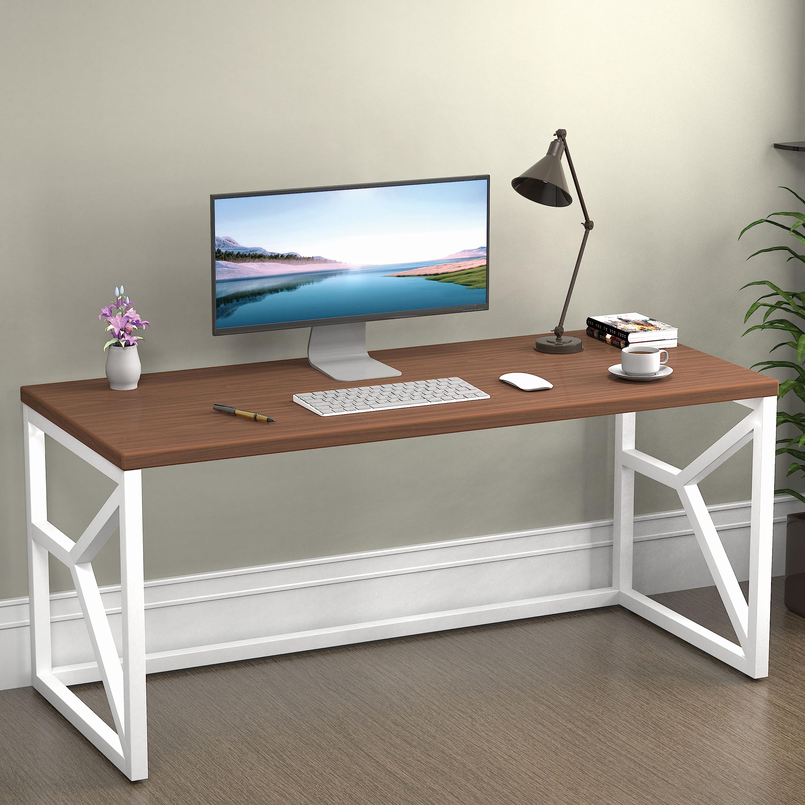 Honey Touch Duke Metal & Wood Workstation Desk | 1200mm x 600mm