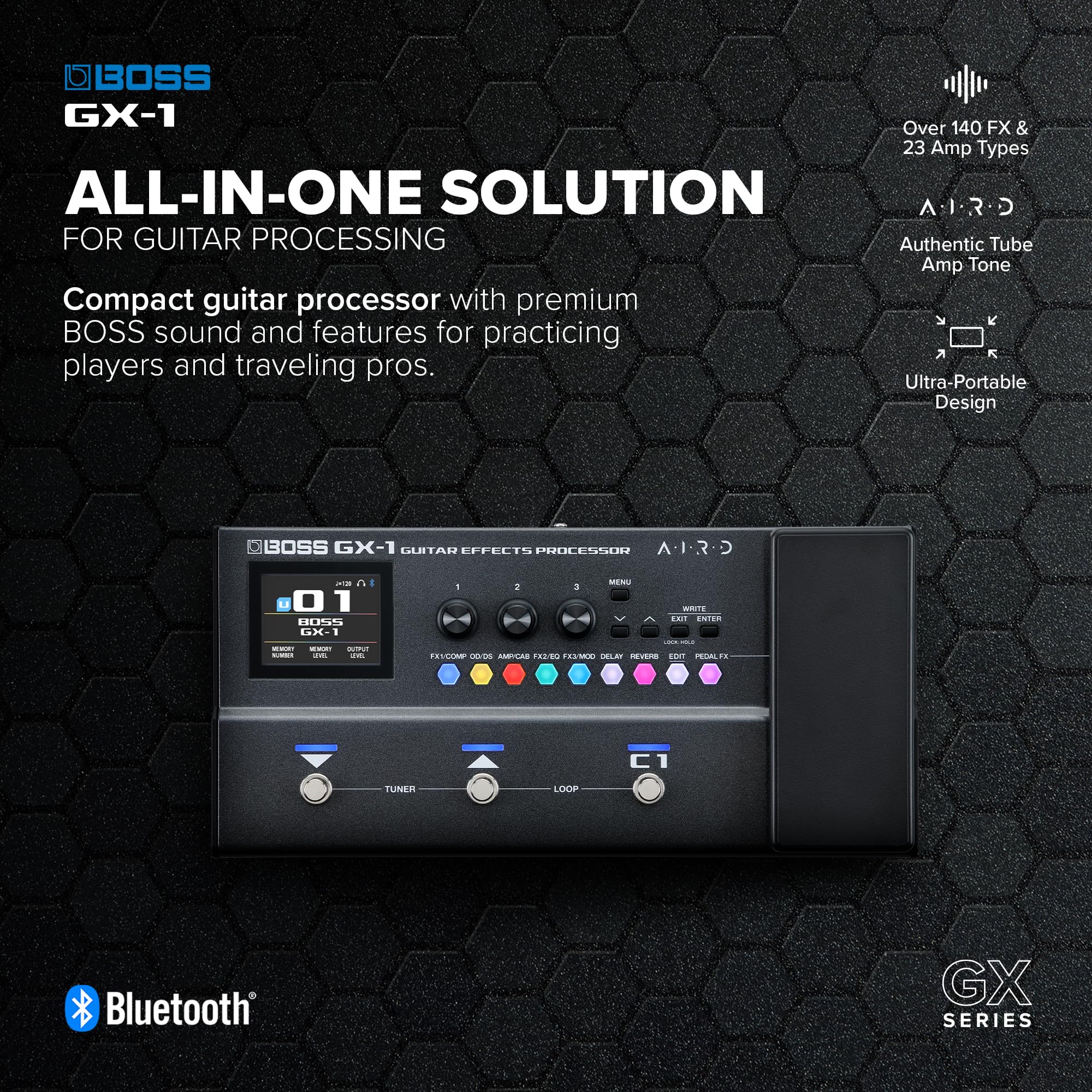 BOSS GX-1 | Ultra-Portable Guitar Effects Processor | Packed with
