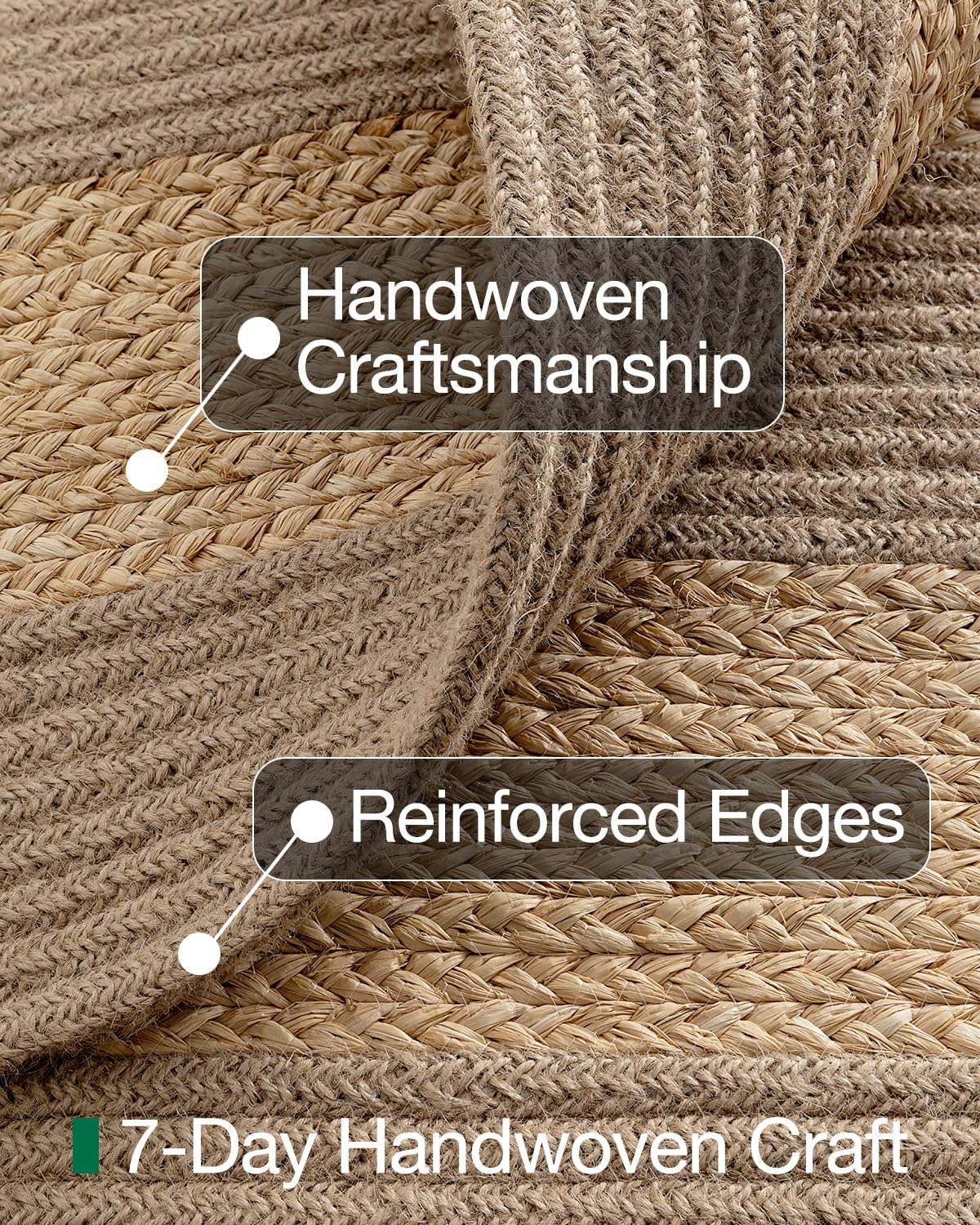 Handwoven Jute Carpet 3x8 Ft Strip Border – Natural Boho Area Rug for Living Room | Eco-Friendly, Durable Floor Mat for Bedroom, Dining & Home Décor — Amazon image 7