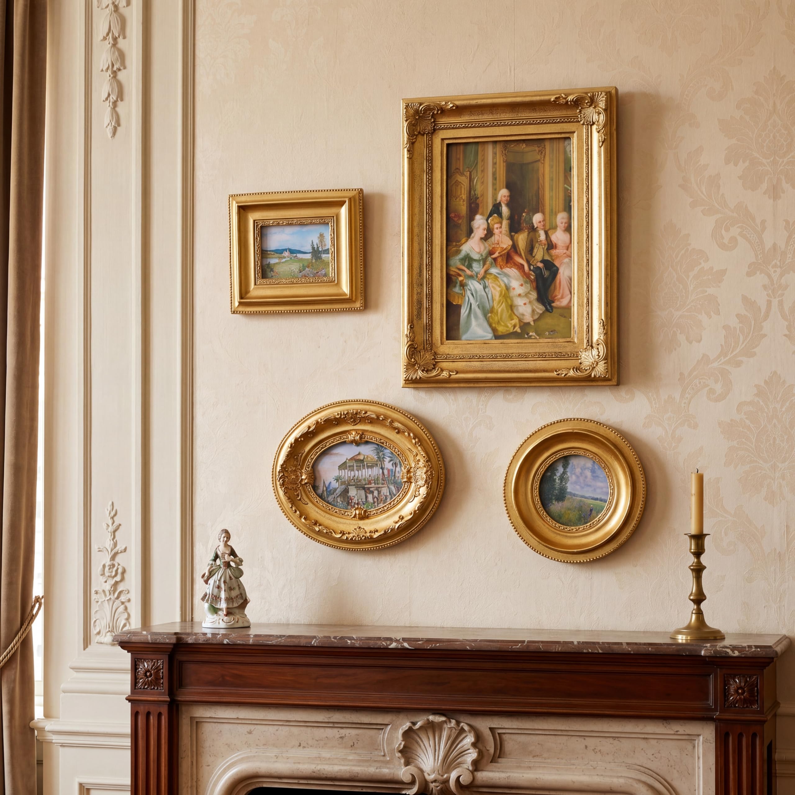 アンティークのパースフレーム Amazon.com - Geetery 4 Pcs Vintage Gallery Wall Picture Frames Set