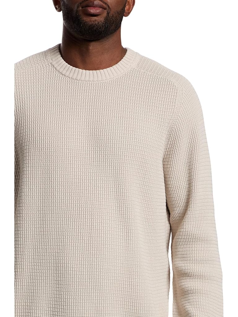 Beige L.L.Bean Textured Washed Cotton Sweaters Crewneck