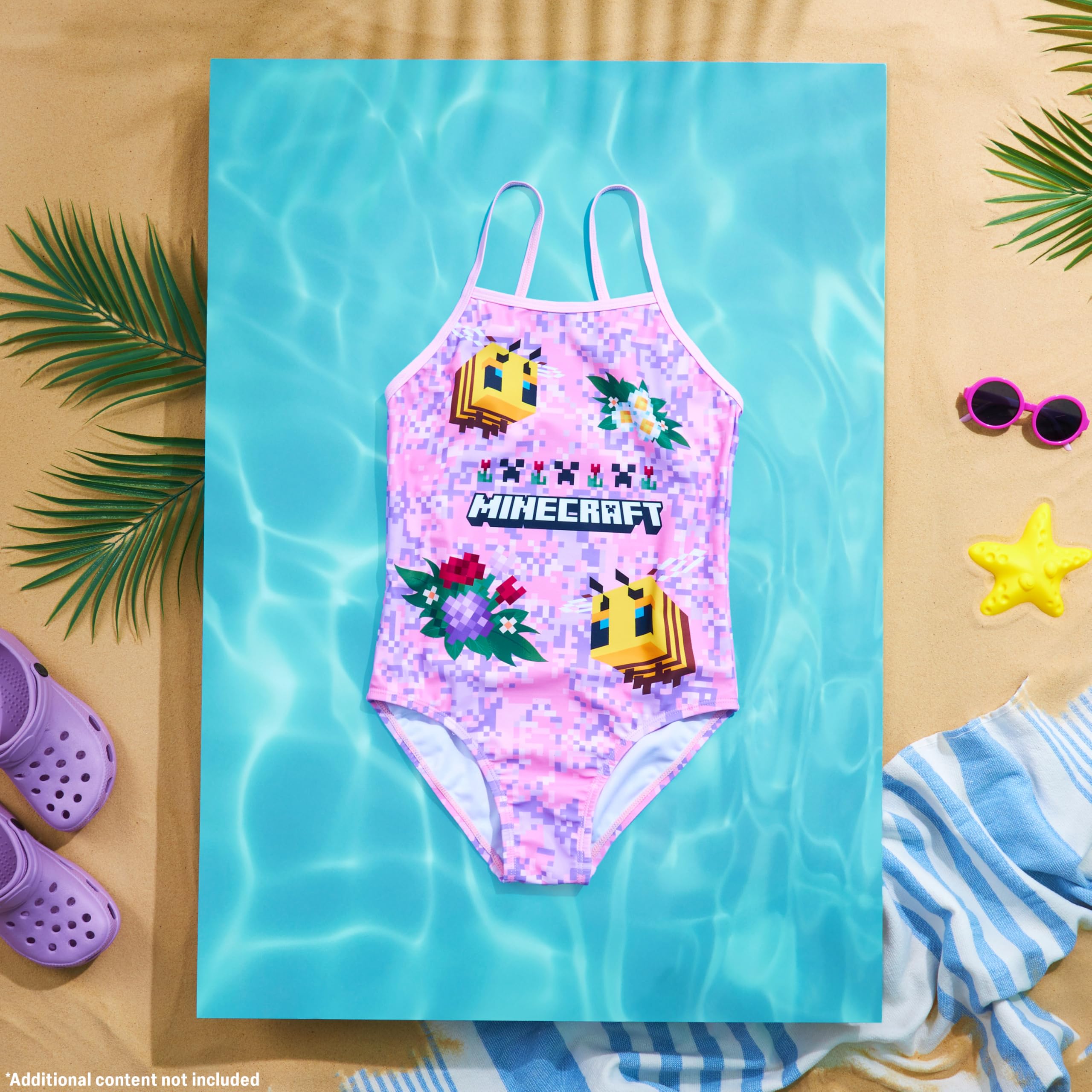 Get Trend Minecraft | Pokemon Maillot de Bain Fille 1 Piece Maillots de Bain Bébé Confortables et Extensibles Cadeau Fille Plage Piscine et Vacances