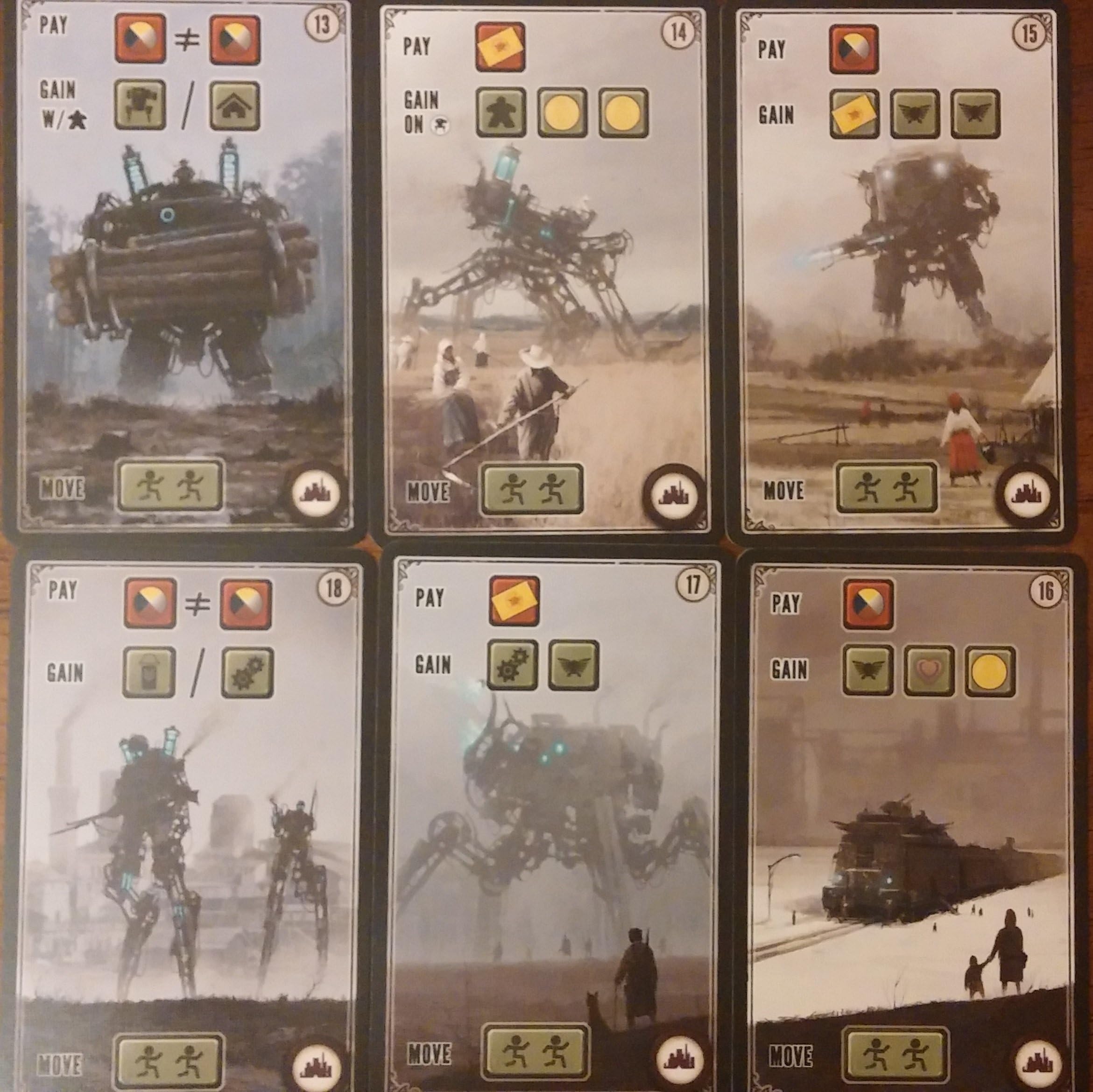 Scythe: Kickstarter Promotional Factory Cards #13-18