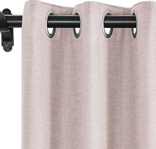 Miniatura 23 de Fcosie Cortinas 100% opacas de 84 pulgadas de largo, cortinas texturizadas de lino con aislamiento térmico, panel de cortina con ojales en la parte
