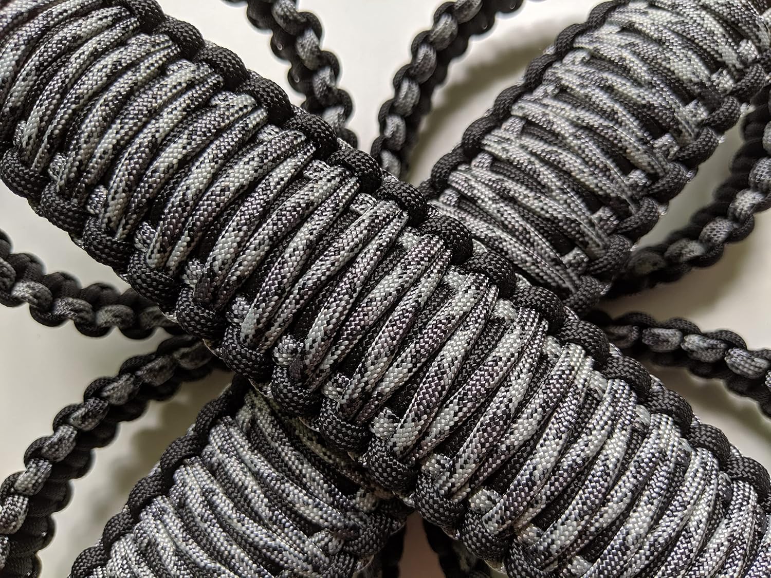 Paracord Roll Bar Grab Handles for Jeep Wrangler, Set of 2, Pick Your Colors (Gray Camo)