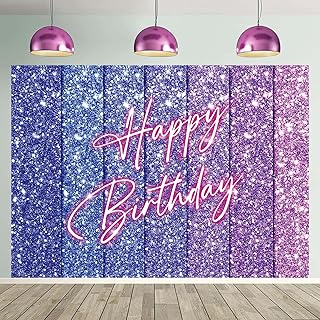 Shimmer Wall Birthday Backdrop 8x6FT Colorful Glitter Disco Backdrop Wom...
