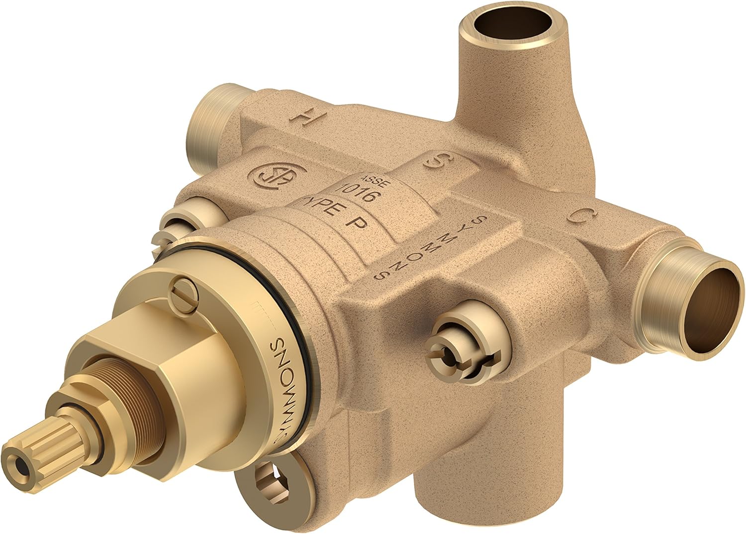 Symmons S-46-1X-BODY Temptrol Brass Pressure-Balancing Shower Valve with Service Stops and Volume Control