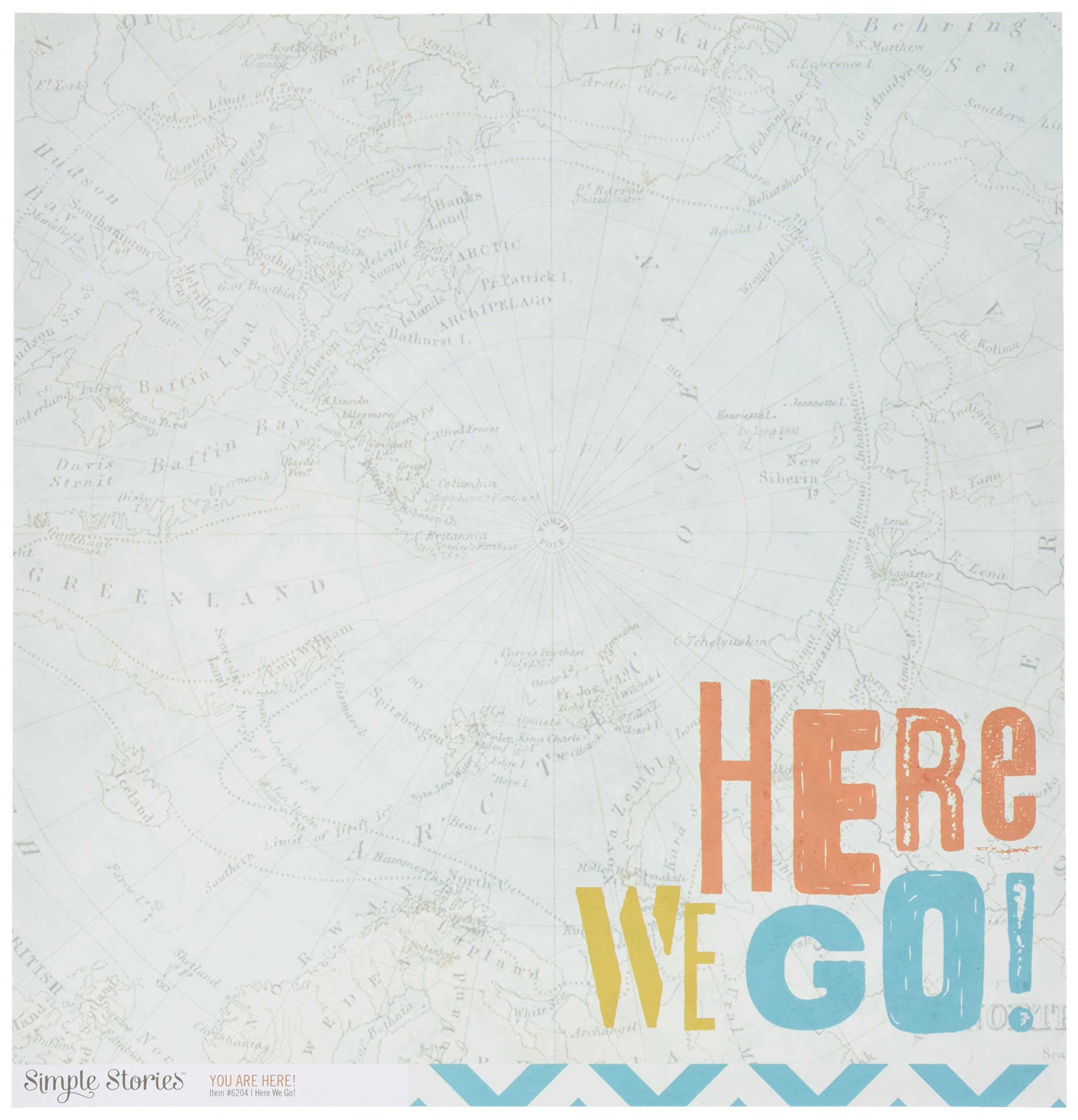Papier scrapbooking Simple Stories 30 cm de qualité supérieure Here We Go double face