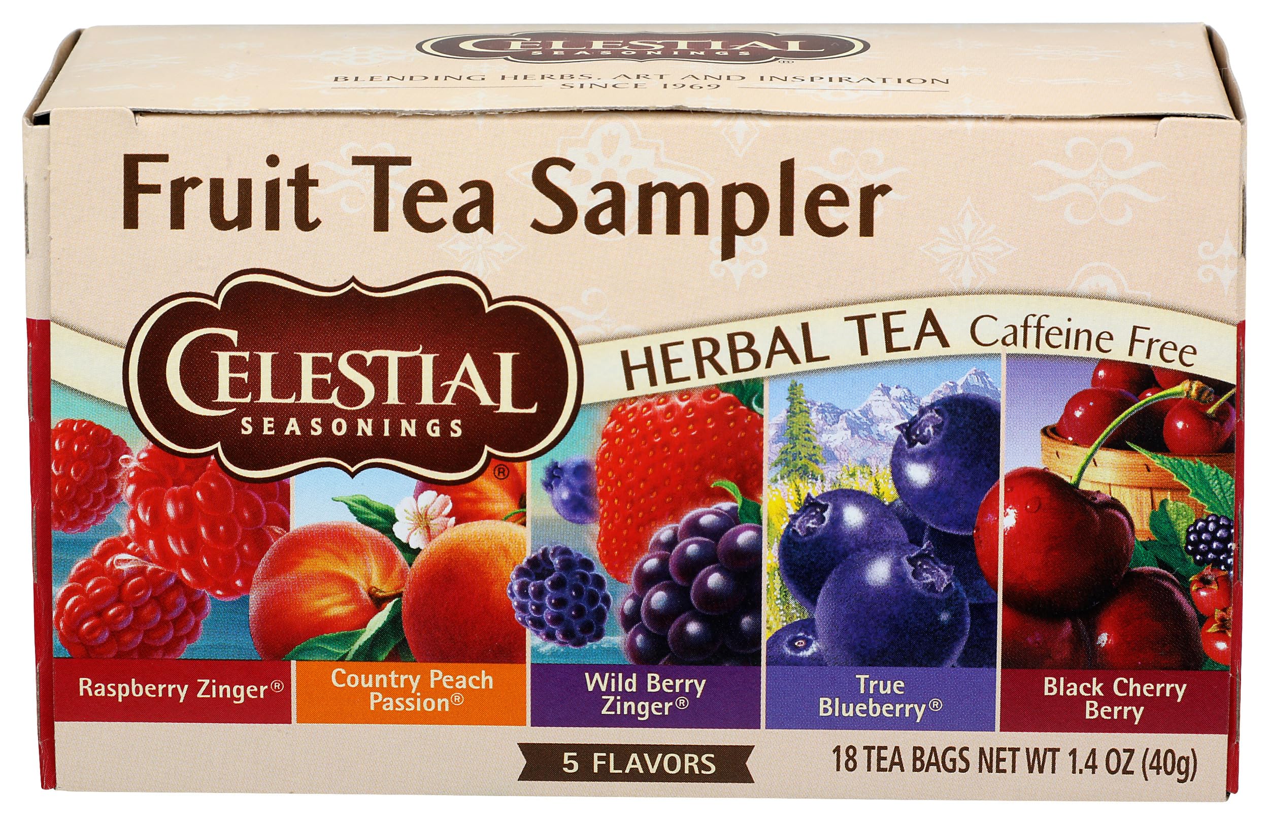 Celestial Seasonings Herbal Tea, Fruit Tea Sampler, 18 conti