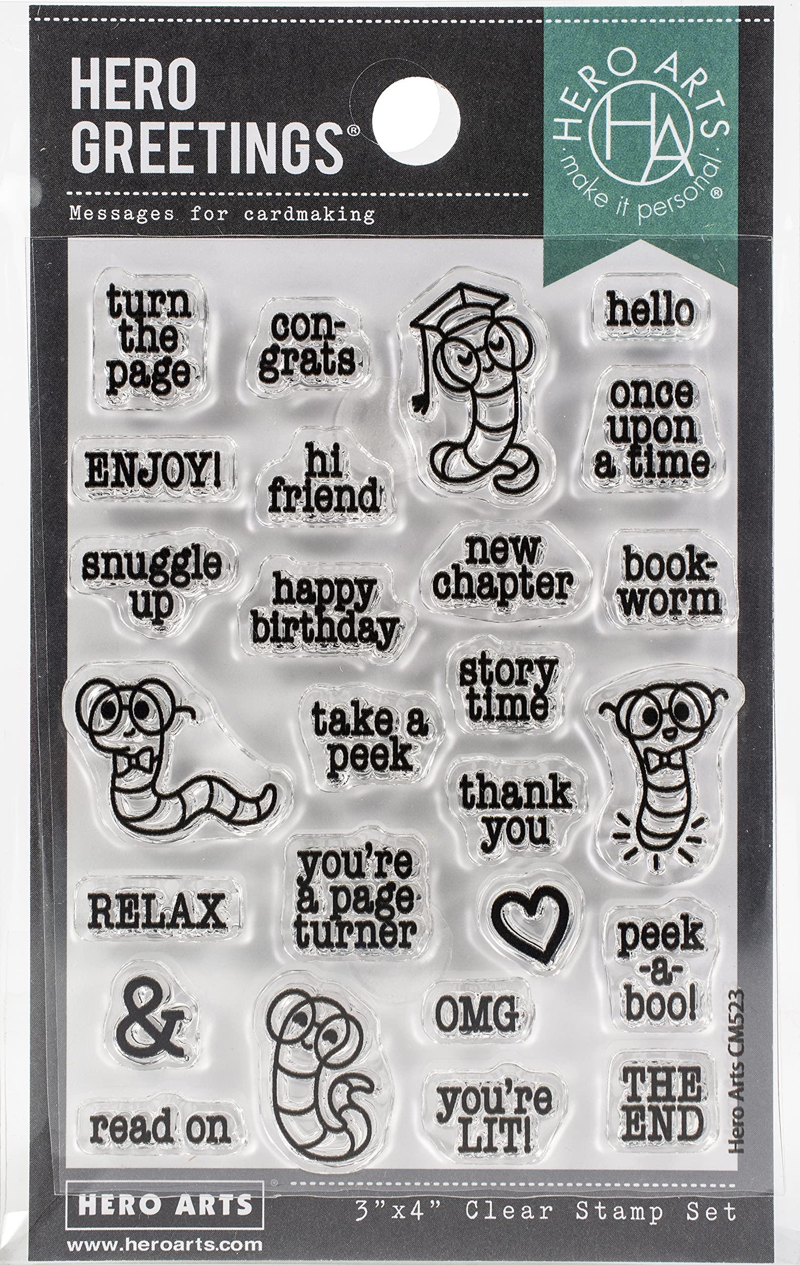 Hero ArtsClear STMP, Bookworm Messages