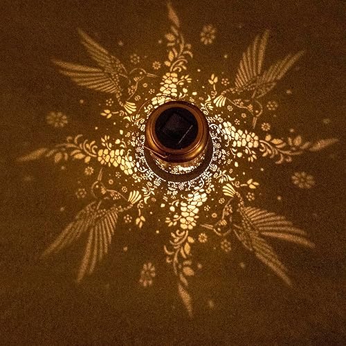 Miniatura 3 de Luces solares de colibrí para exteriores, faroles solares impermeables actualizados 2025, decoración de jardín, linterna de metal colgante con LED