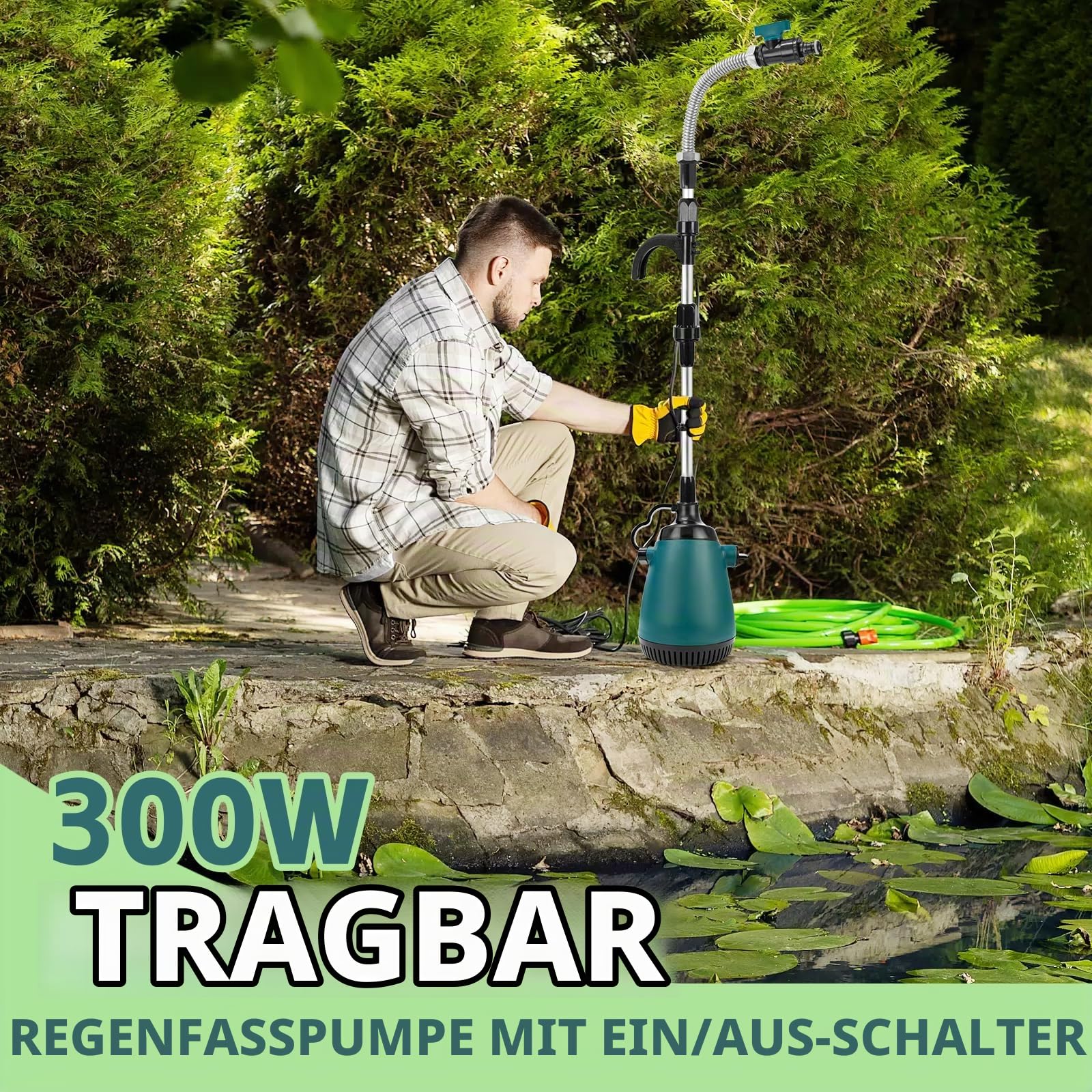 Akku-Tauchdruck/Regenfasspumpe Kompatibel mit Makita 18V Lithium Akku