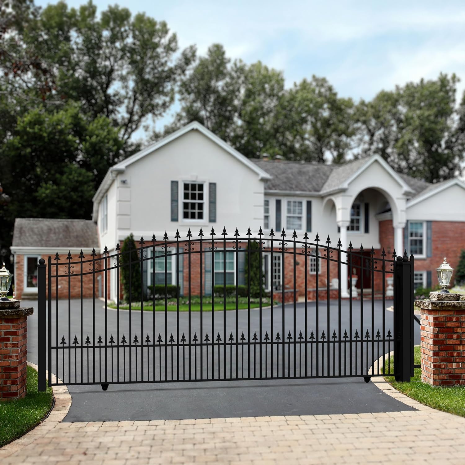 ALEKO 12x6 feet St. Louis Single Sliding Driveway Gate, Anti-Rust Galvanized Steel Security Fence Barrier - DG12STPSSL