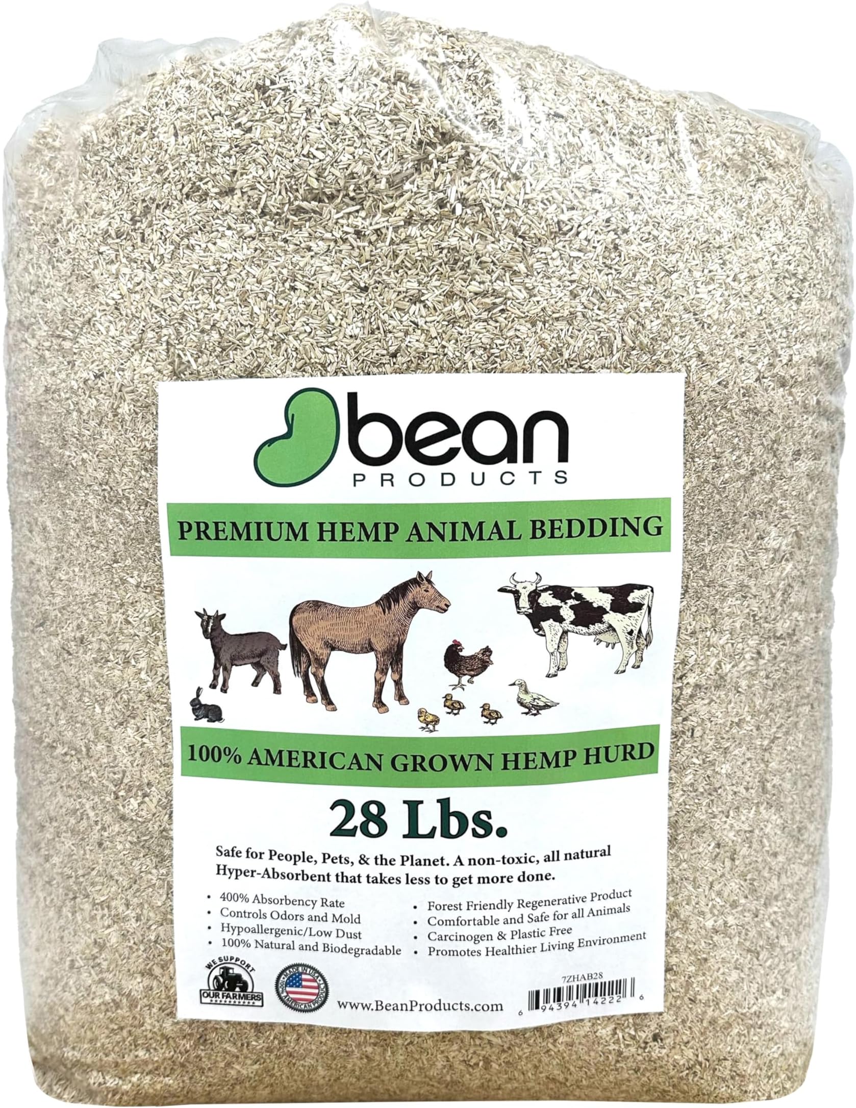33Lb. Bag of Grade A Premium Hemp Bedding, Chicken Coop