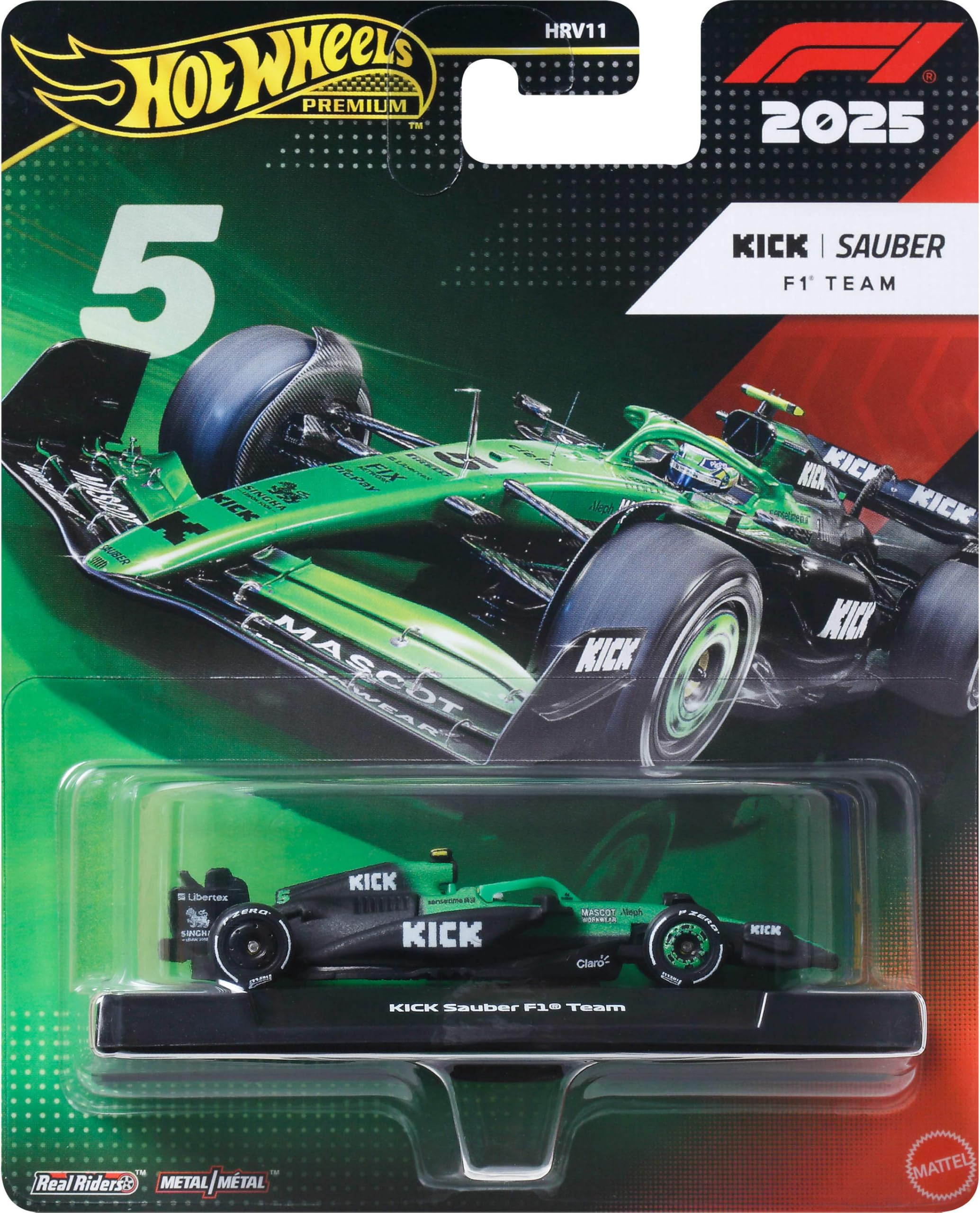 Hot Wheels 1:64 Scale Premium Die-Cast Formula 1 Collectible Toy Race Car with Real Riders Tires & Metal/Metal Body & Chassis (Styles May Vary) - Image 6