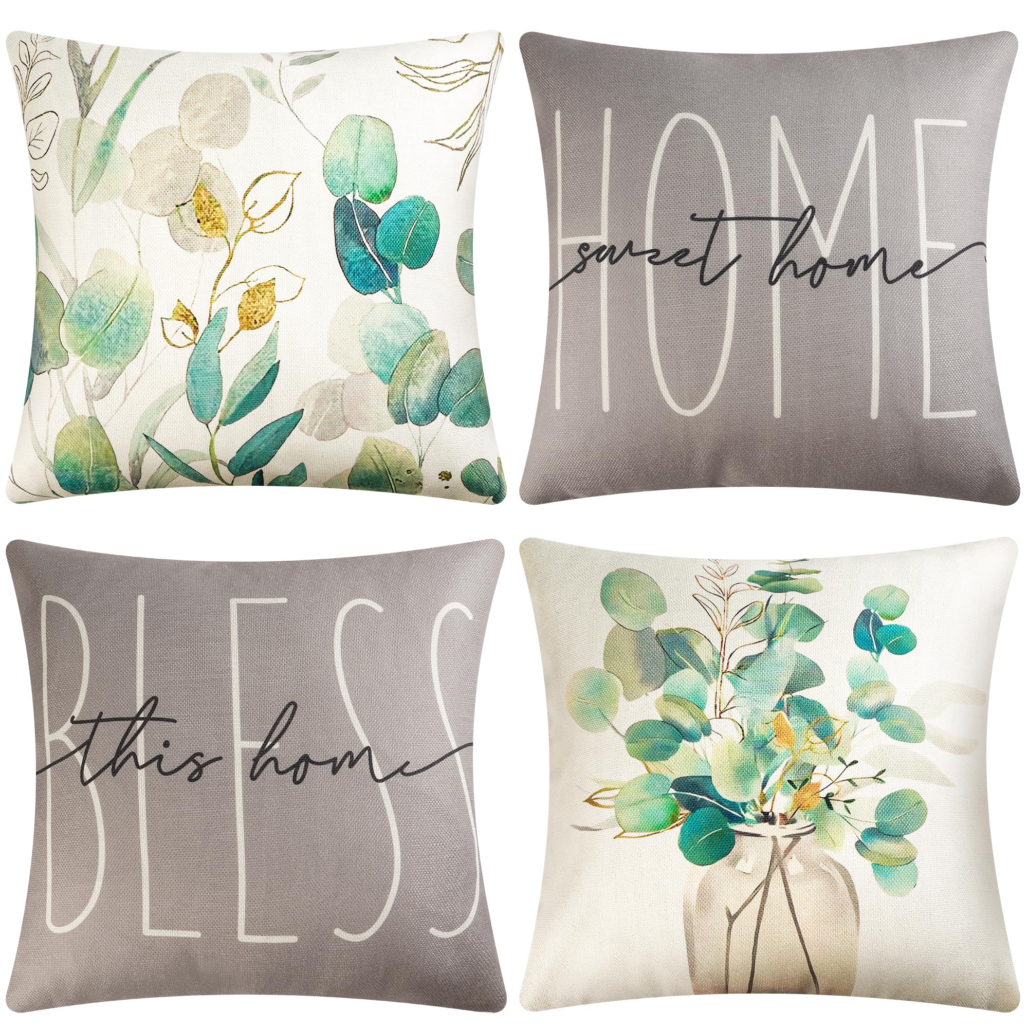 KOUGAS Fundas Cojines 40x40 cm, Fundas de Cojines Modernas Juego de 4 Funda de Almohada Elegantes Decorativa Dormitorio, Sofá, Silla,Cama