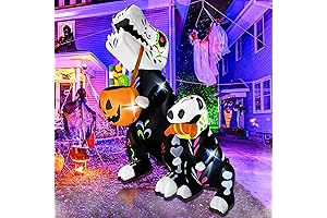 BLOWOUT FUN 6 Ft Halloween Dinosaur Inflatable Skeleton T-Rex Decor