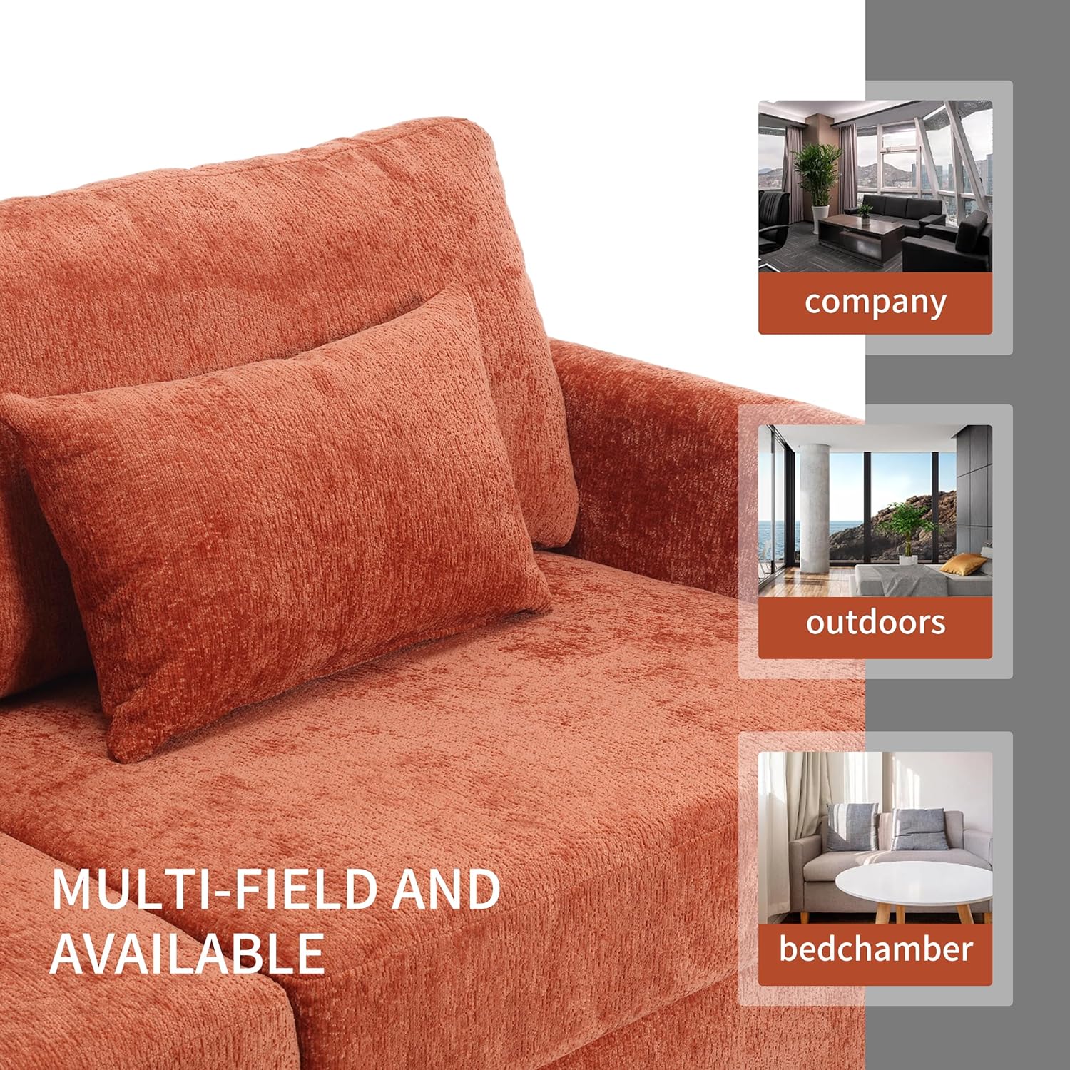 Sofa,68” Comfy Sofa Couch with Extra Deep Seats, Chenille Loveseat Comfy Small couches for Small Spaces Apartment Lounge,2-Seat Upholstered