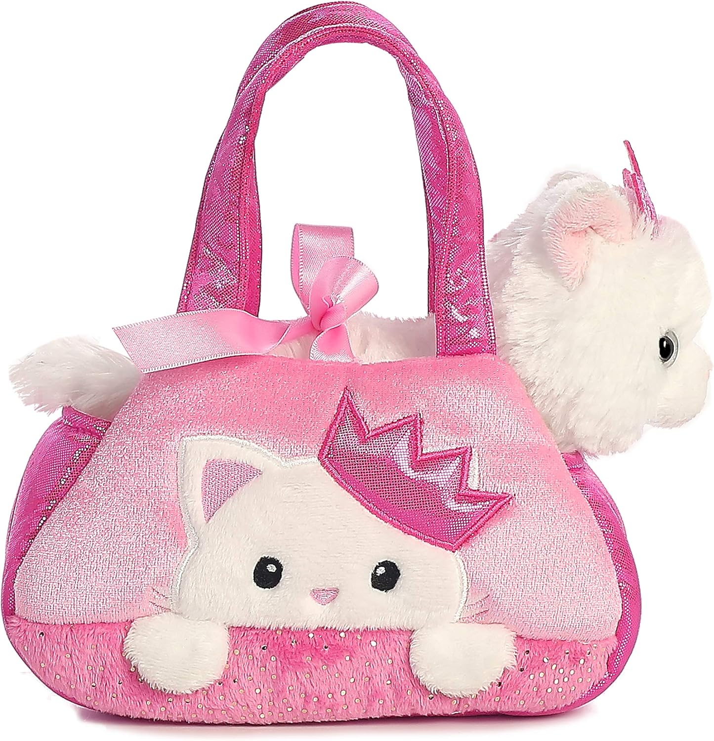 Aurora® Fashionable Fancy Pals™ Peek-A-Boo™ Princess Kitty™ Stuffed Animal - Plush with Stylish Purse for Dress Up Fun - Perfect for Kids 3+ Years, Costumes, and Birthdays - Multicolor 7 Inches
