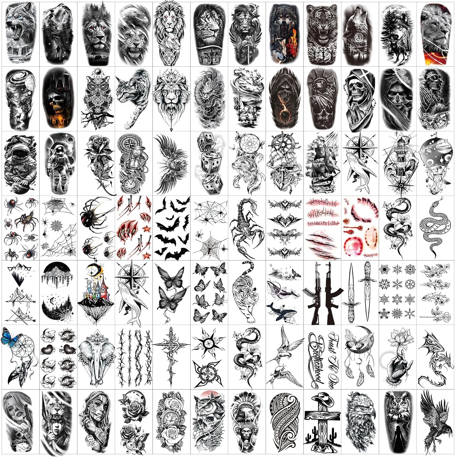 JEEFONNA 100 Sheets Realistic Temporary Tattoos, 240+ Pcs Multicolor Modern Floral & Inspirational Words Tattoos, Waterproof, 3+ Kids