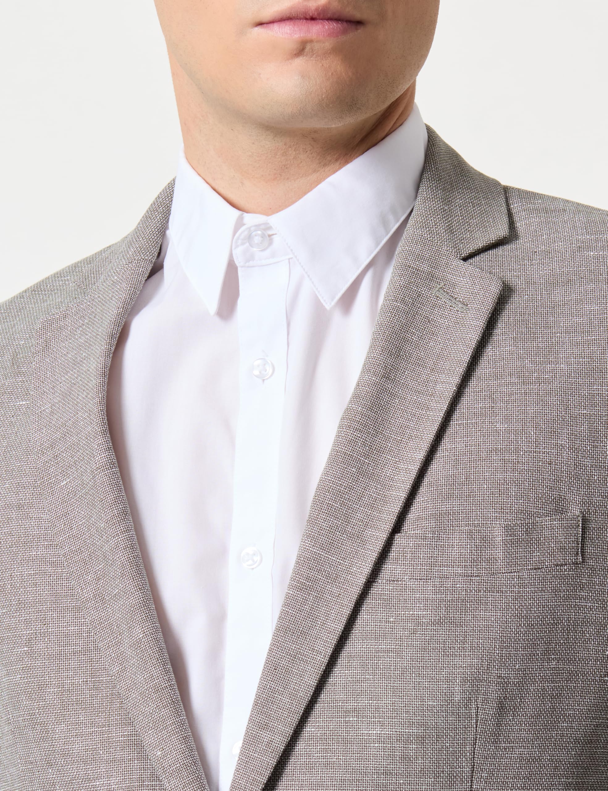 SELETED HOMME Męska marynarka Slhslim-Bath Linen BLZ, oliwkowy (Burnt Olive), 54