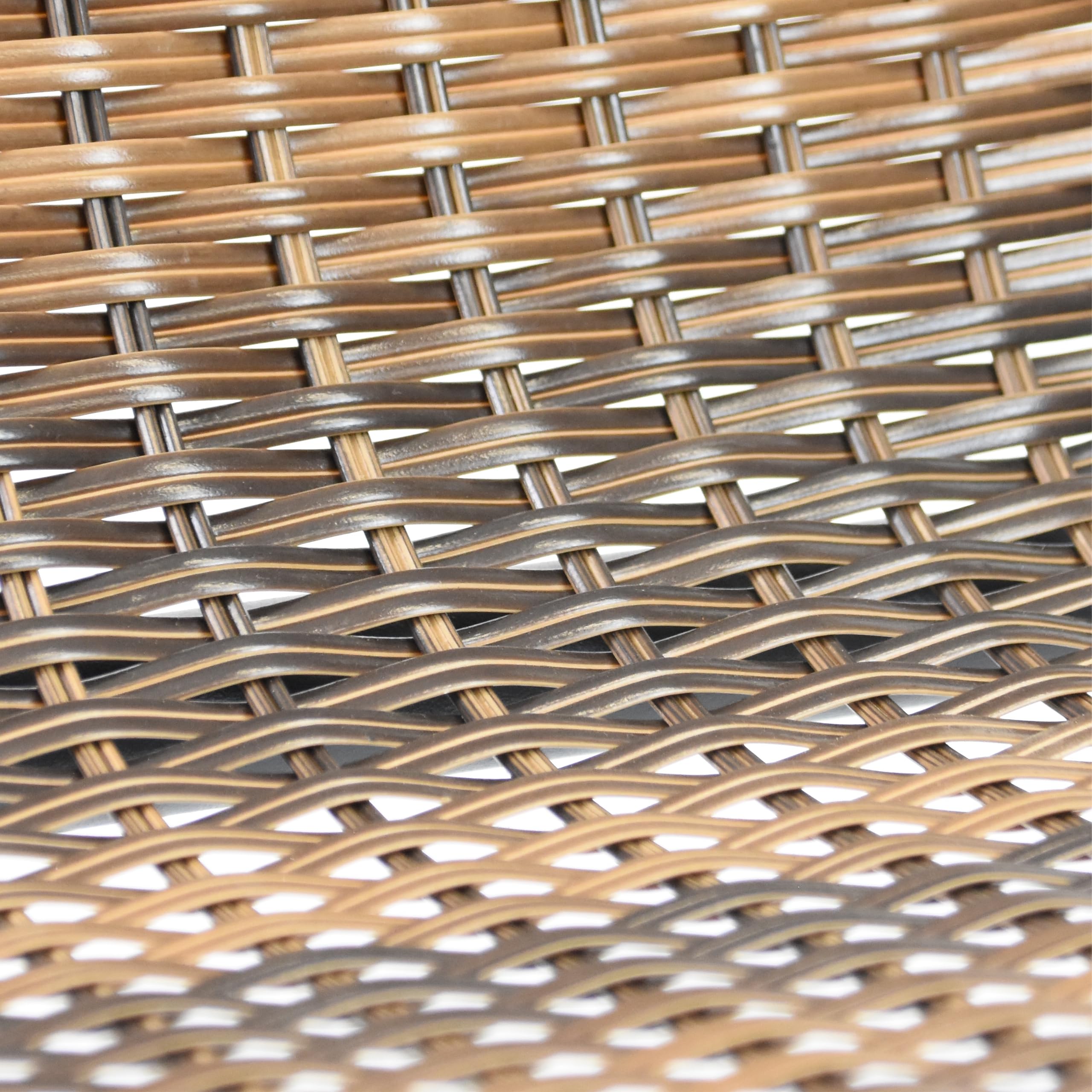 Nexos Trading Bistrostuhl Poly Rattan Stahl-Rahmen Stapelstuhl Balkonstuhl Gartenstuhl (Braun-Schwarz, 2)