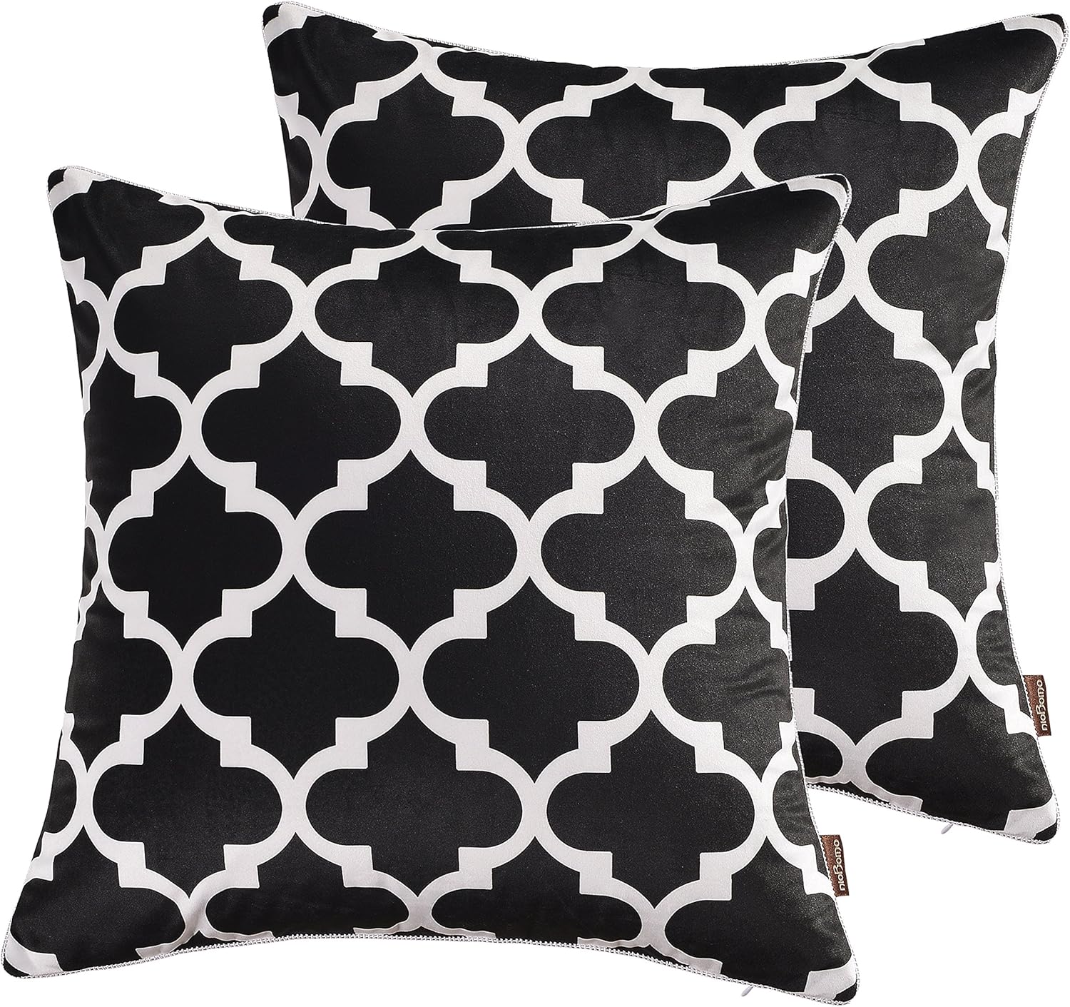 Velvet Decorative Chevron Square Throw Pillow Cover 18 by 18 Inch Pack of 2, Home Decor for Sofa Couch Chair Car, Cushion Case Bedding Geometry Grey