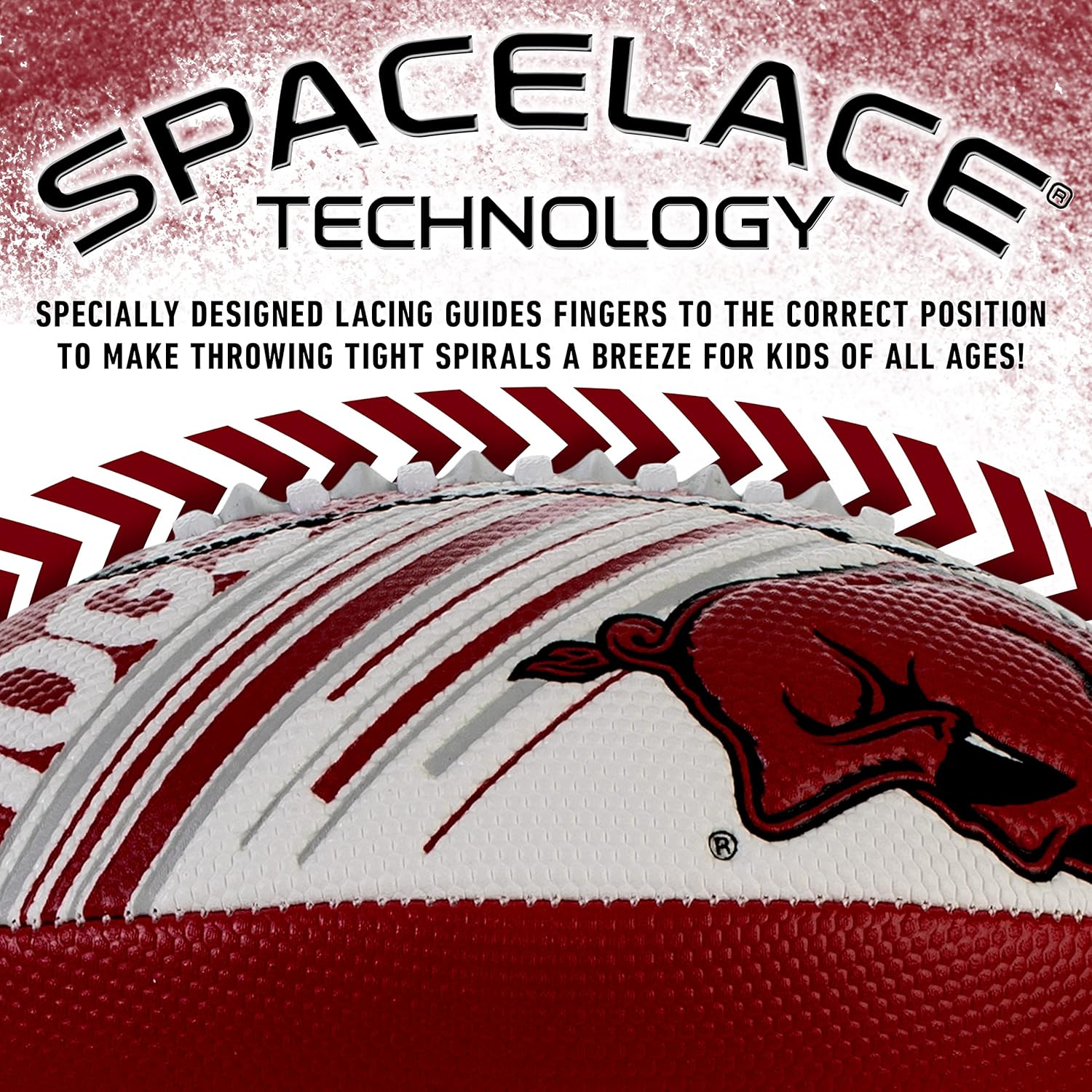 Franklin Sports NCAA Football - Youth Mini Football - 8.5" SPACELACE Easy Grip Texture - Perfect for Kids