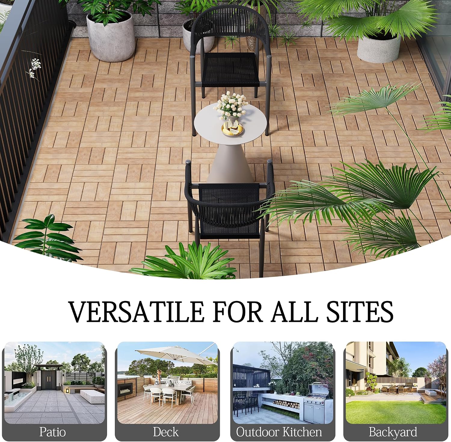 TWT Patio Dining Chairs Outdoor Stackable for All Weather, Breathable Textilene Garden Furniture for Backyard Deck, Aluminum Alloy, Black, Set of 4