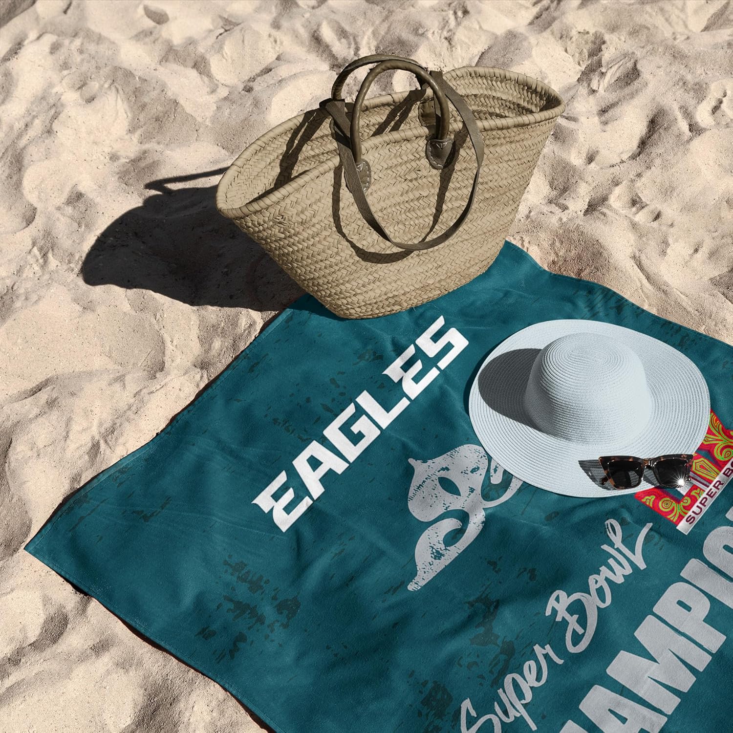 Northwest NFL Philadelphia Eagles 2025 Super Bowl LIX Gumbo Beach Towel 30X60 Inches - Image 3
