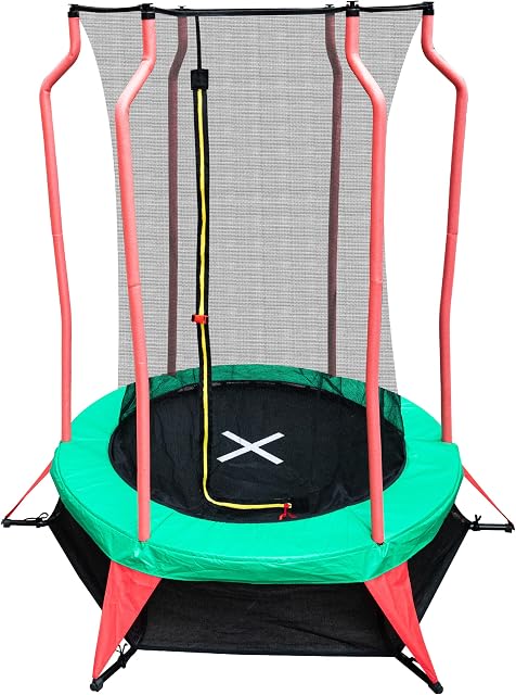 Ultrasport Uni-Jump Garden trampoline, TÜV Rheinland +GS tested, children's trampoline, complete set with jumping mat, safety net, galvanized springs, padded net posts and edge cover