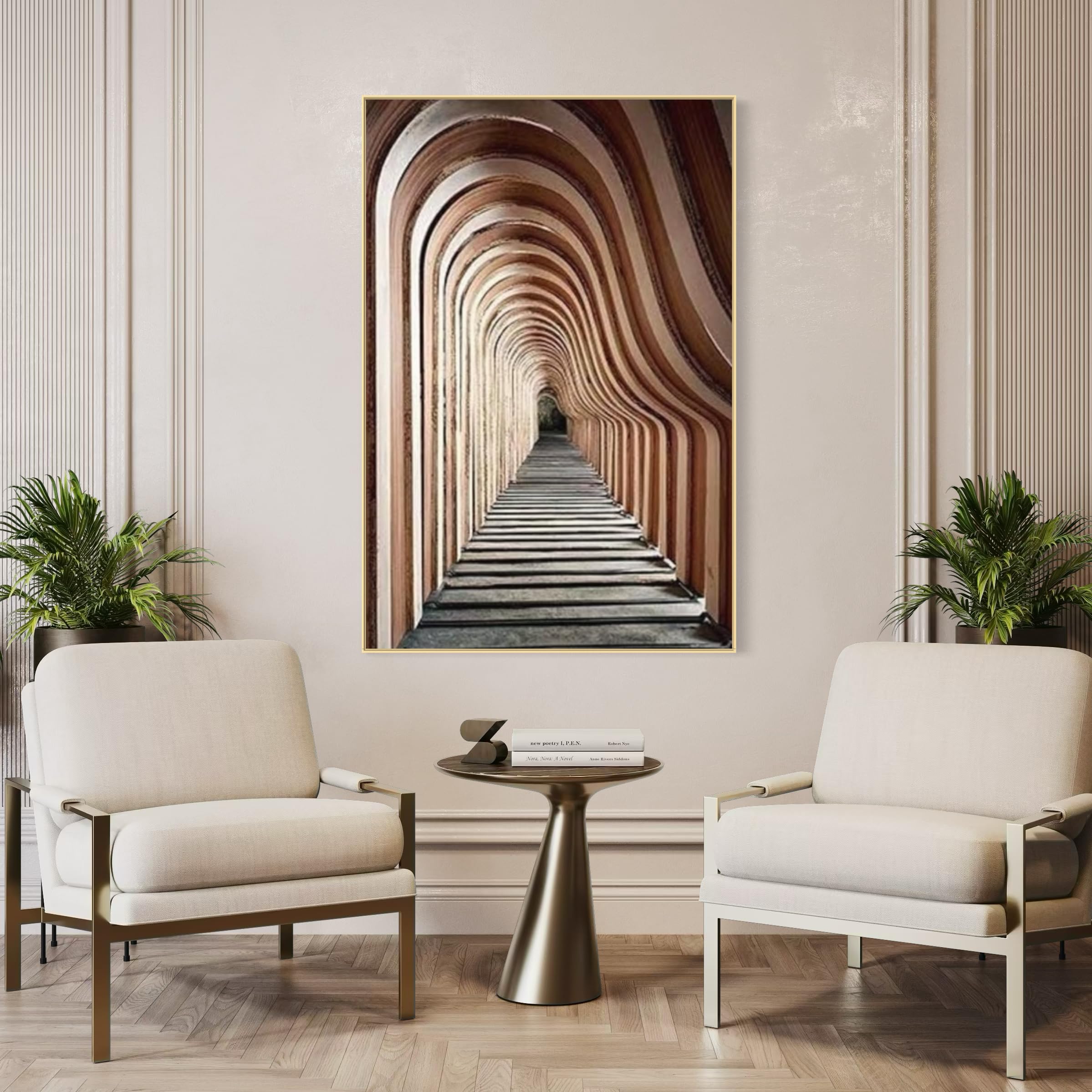 Generic Brown And Gray Canvas Framed Wall Art (Gold, 150L x 100W cm) - Modern, Living Room